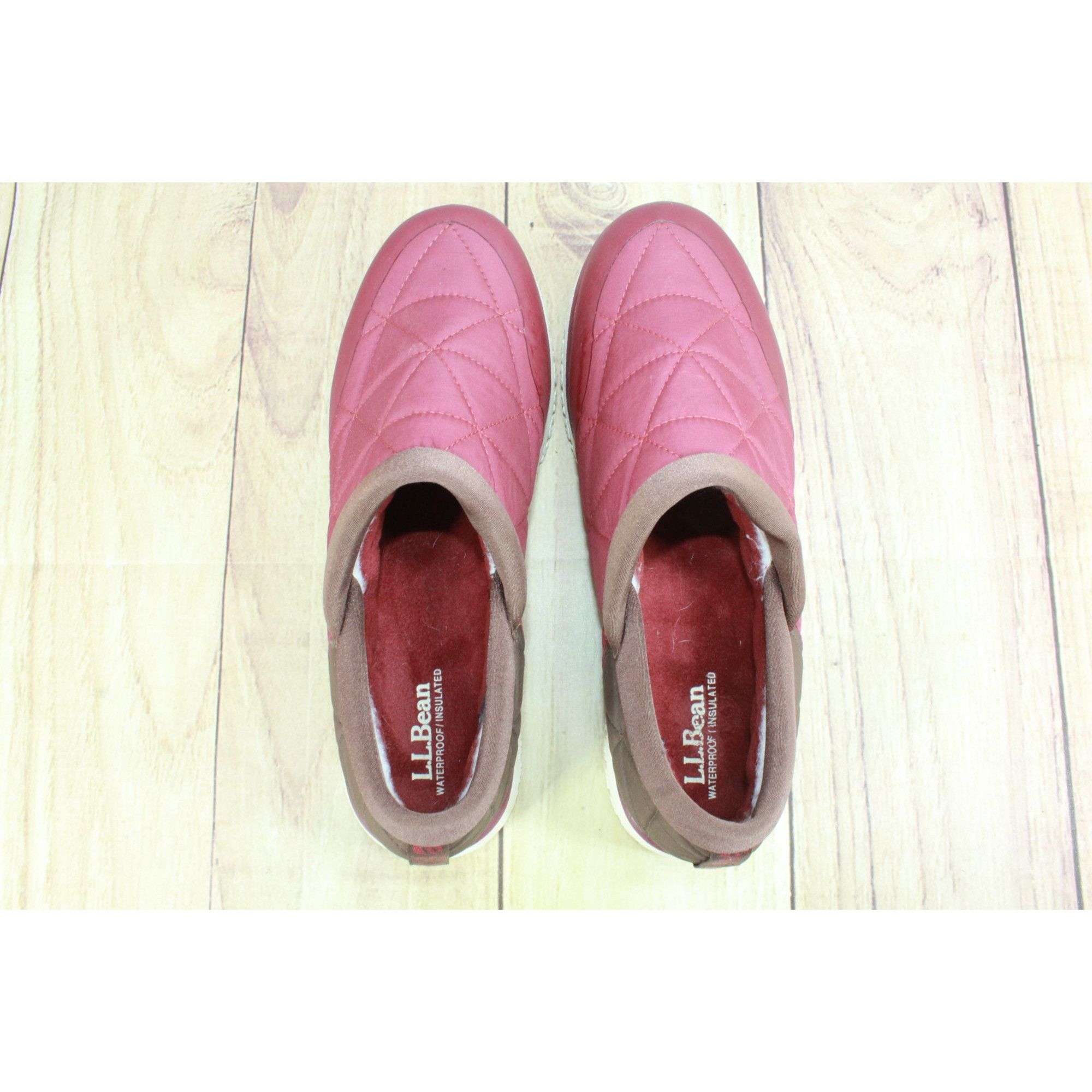L.L. Bean LL Bean Burgundy Brown Quilted Ultralight PrimaLoft Slip-Ons Size US 9 / EU 42 - 7 Thumbnail