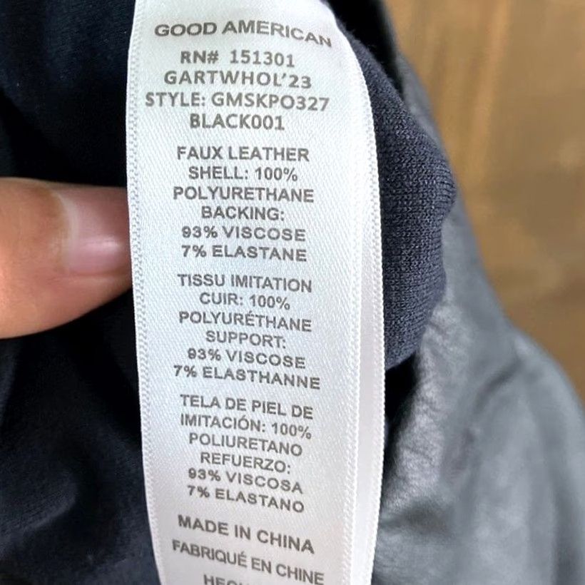 Good American Good American Womens Pants Black Faux Leather Moto Leggings Stretch Small Size 28" / US 6 / IT 42 - 5 Thumbnail