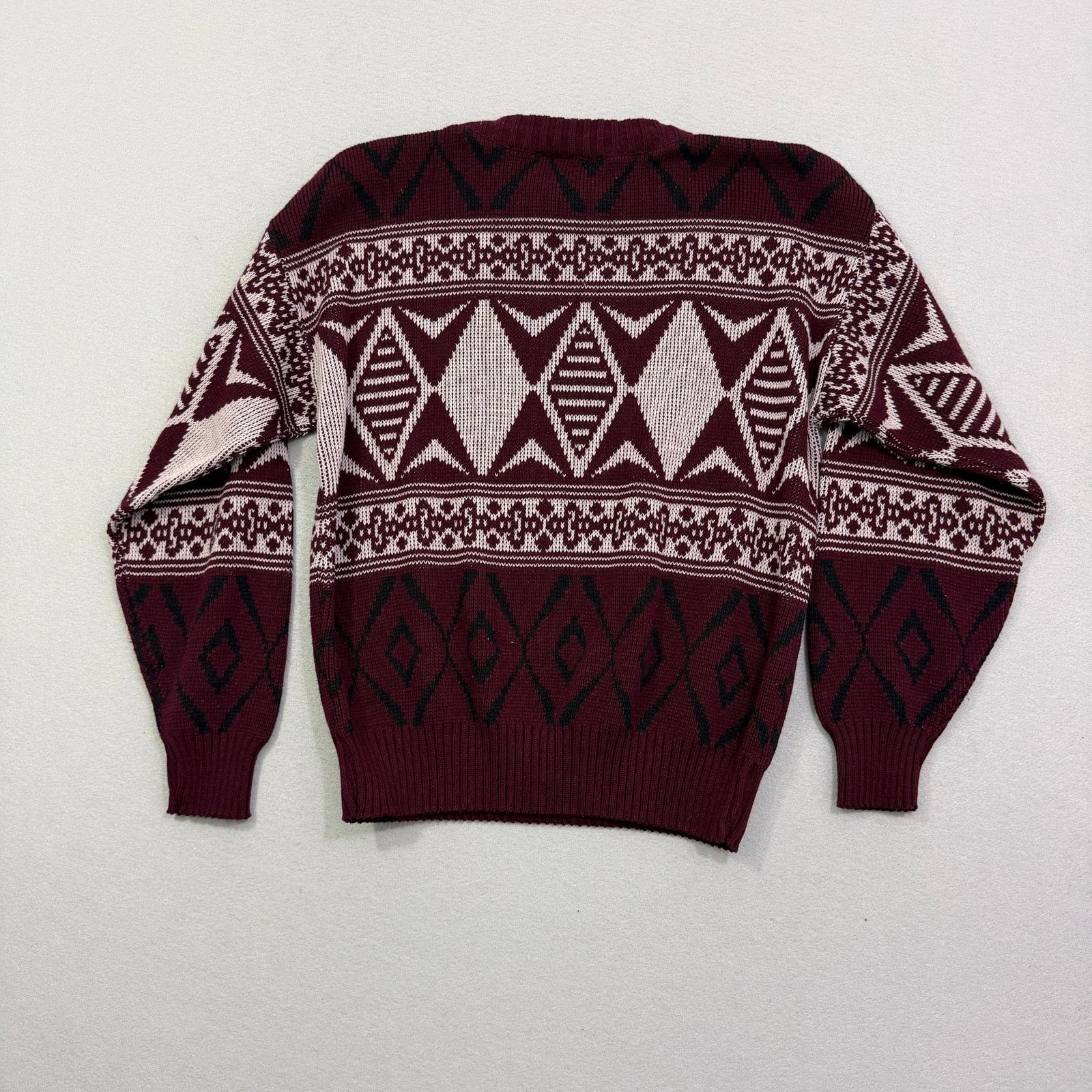 Vintage Vintage Sears Sweater Men's Medium Red Geometric Knit 90s Size US M / EU 48-50 / 2 - 6 Thumbnail