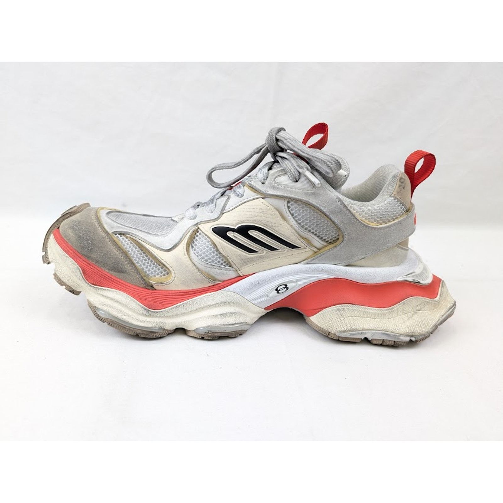 Balenciaga o1rshd1 Cargo Suede Low-Top Sneakers in Beige/Grey/Red Size US 10 / EU 43 - 6 Thumbnail