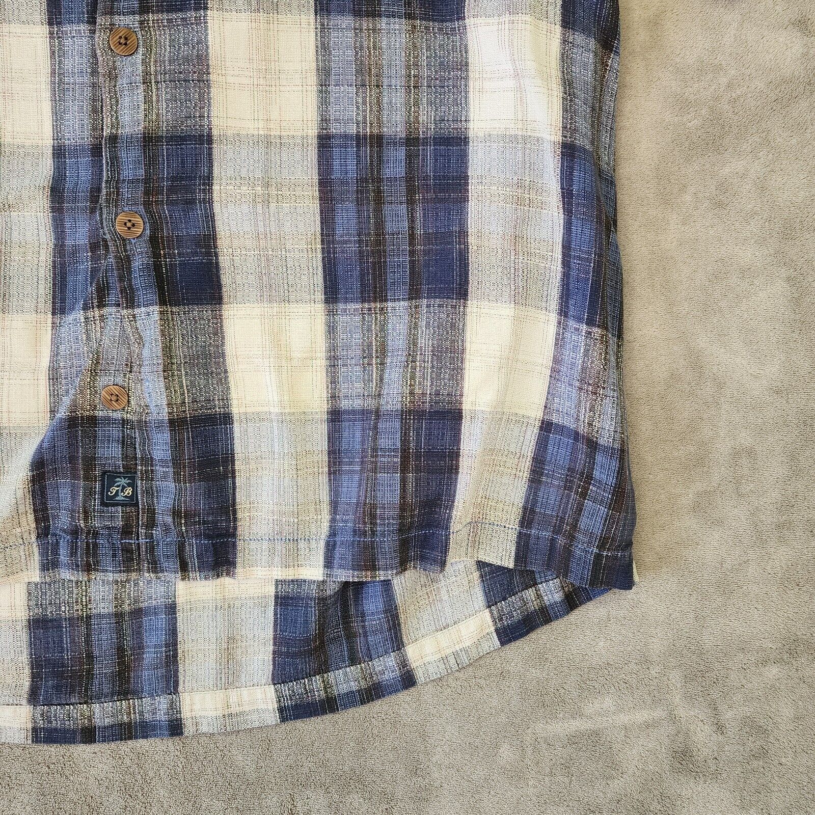 Tommy Bahama Tommy Bahama Mens XL Blue Silk Plaid Short Sleeve Camp Shirt Size US XL / EU 56 / 4 - 5 Thumbnail