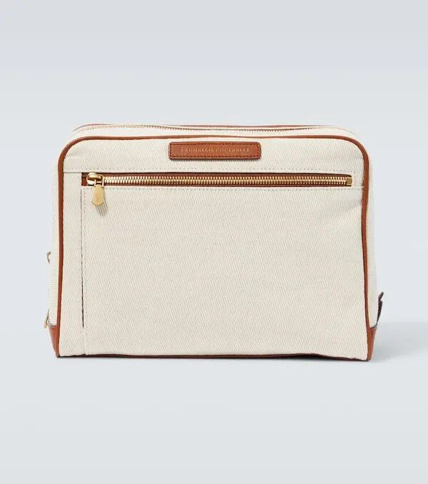 Brunello Cucinelli o1mle0725 Size: OS / Beauty Case Bag in Neutrals Size ONE SIZE - 1 Thumbnail