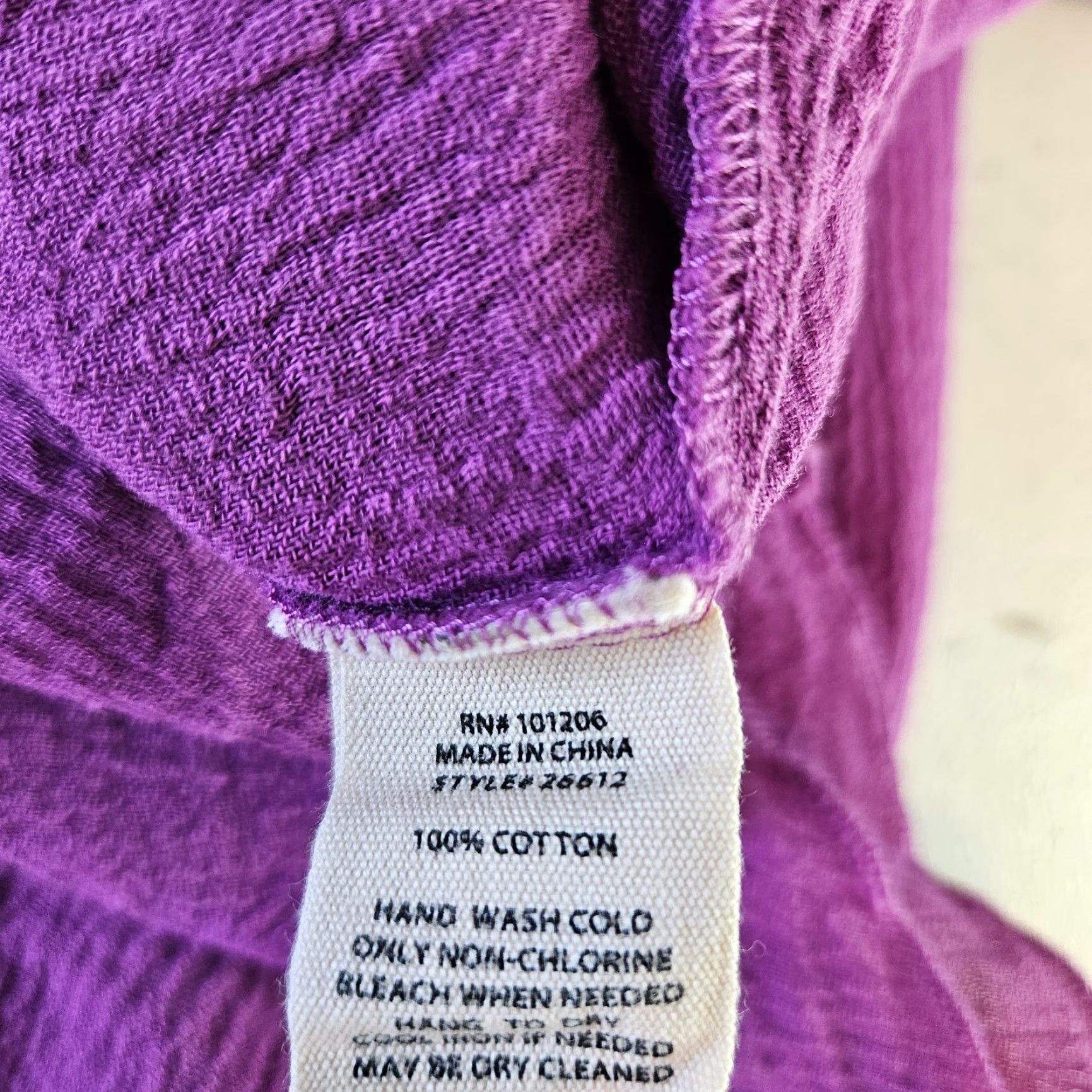 Soft Surroundings Soft Surroundings Womens Shirt Adult Small Solid Purple 3/4 Sleeve Cotton Blouse, Regular, Pullover, Casual, Spring Summer Fall, Womens Size S / US 4 / IT 40 - 4 Thumbnail