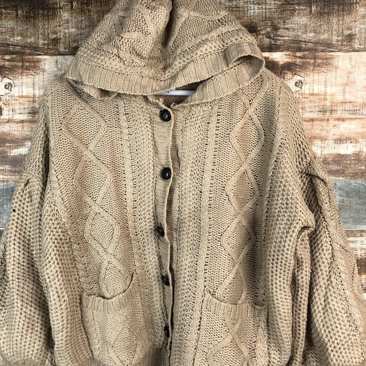 Homespun Knitwear × Japanese Brand Apres Jour Brown Knitwear Hoodie #A2405 Size L / US 10 / IT 46 - 5 Thumbnail