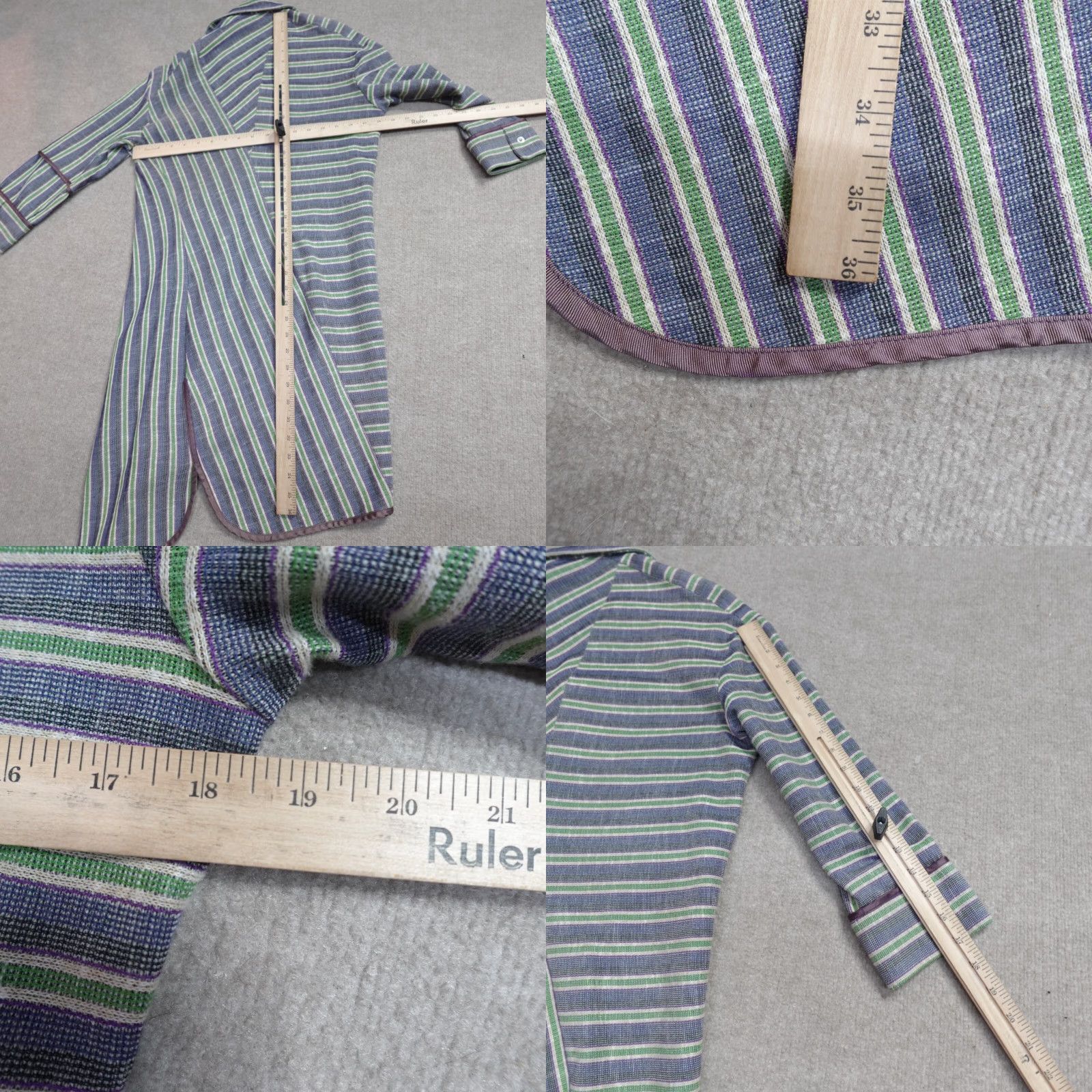 Vintage Atlein Sweater Cardigan Blue Striped 8 Long Sleeve Knit Cotton Blend Women's Made in France 8 Regular Women Size M / US 6-8 / IT 42-44 - 8 Thumbnail