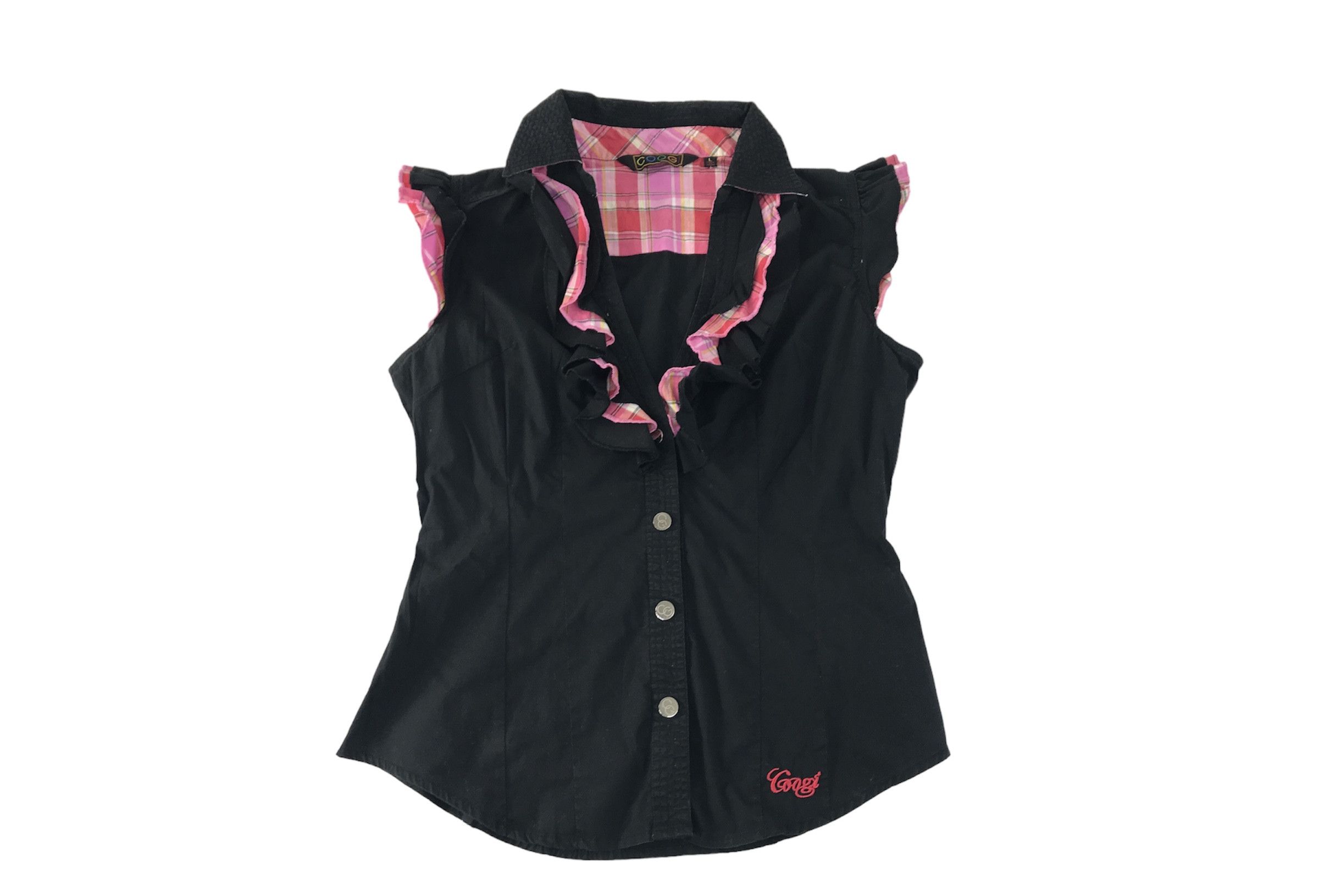 Coogi Coogi Sleeveless Plaid Checked Button Up Design Size S / US 4 / IT 40 - 1 Thumbnail