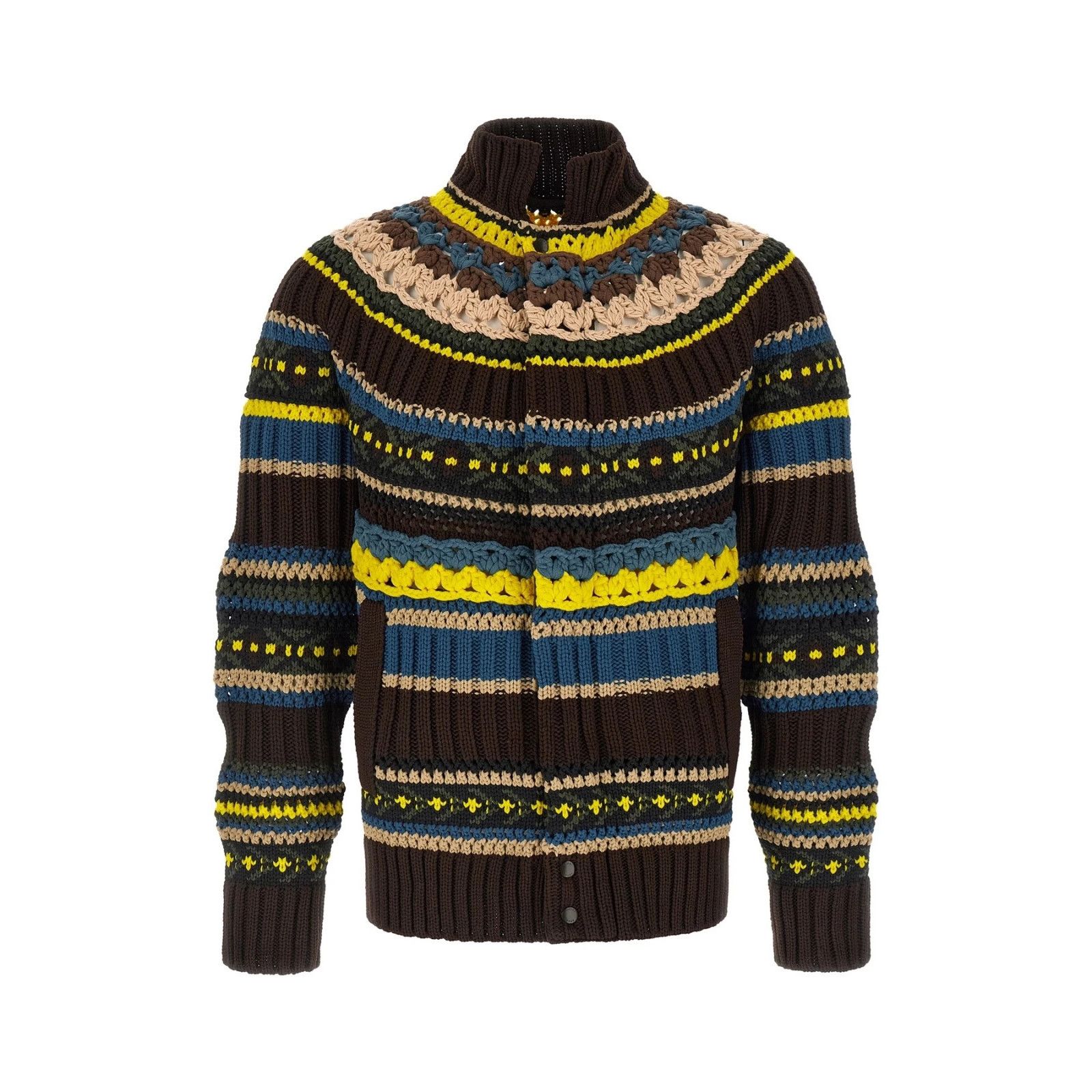 Sacai Kaws Jacquard cardigan | Grailed