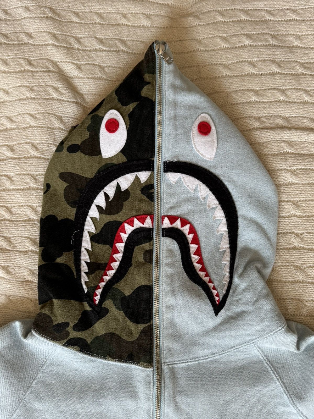 Bape Bape Shark Wide Half Zip Pullover Sax Colorway Size US L / EU 52-54 / 3 - 2 Thumbnail