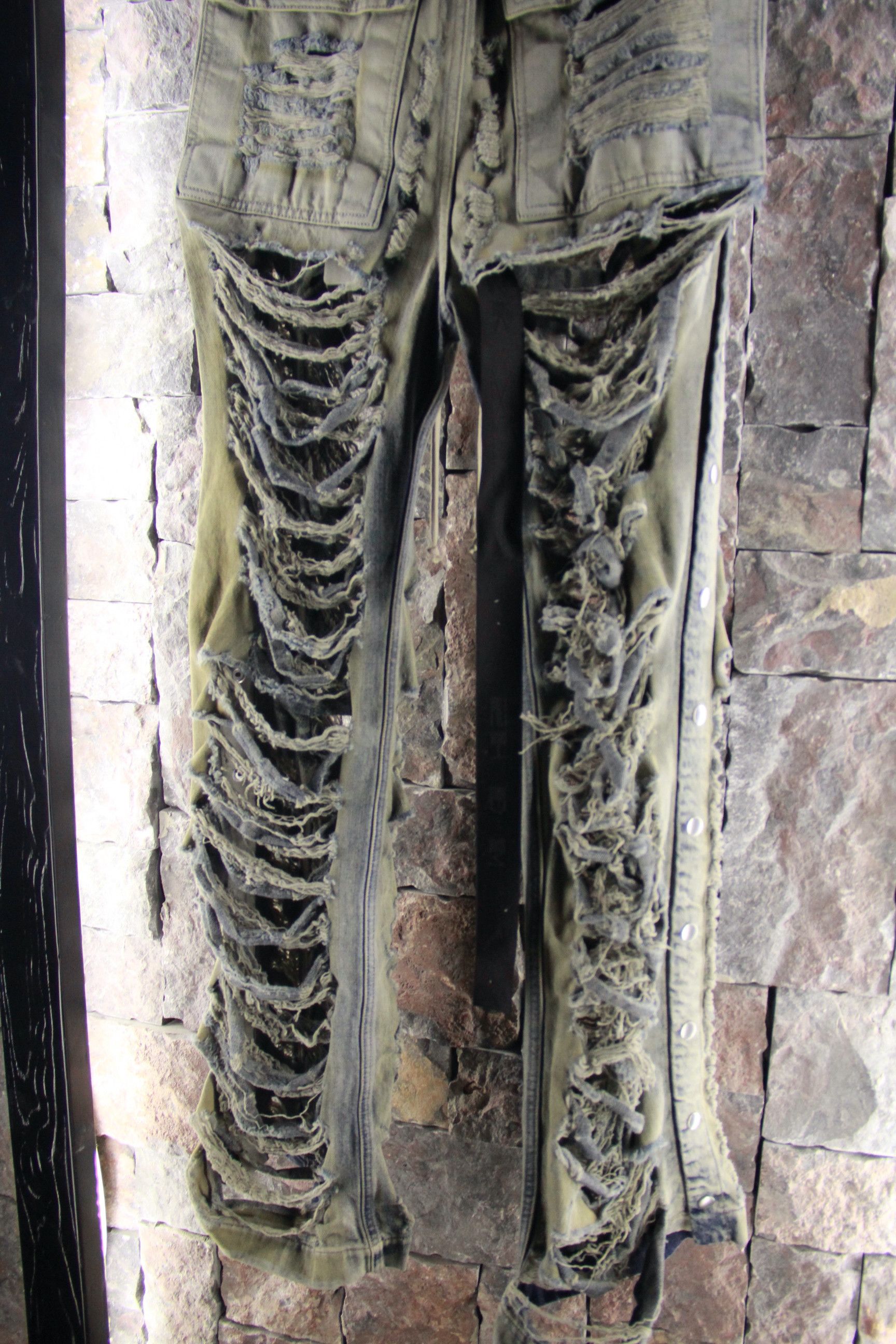 Rick Owens Drkshdw Rick Owens Bela Shredded Wide Leg Jeans Size US 30 / EU 46 - 9 Thumbnail