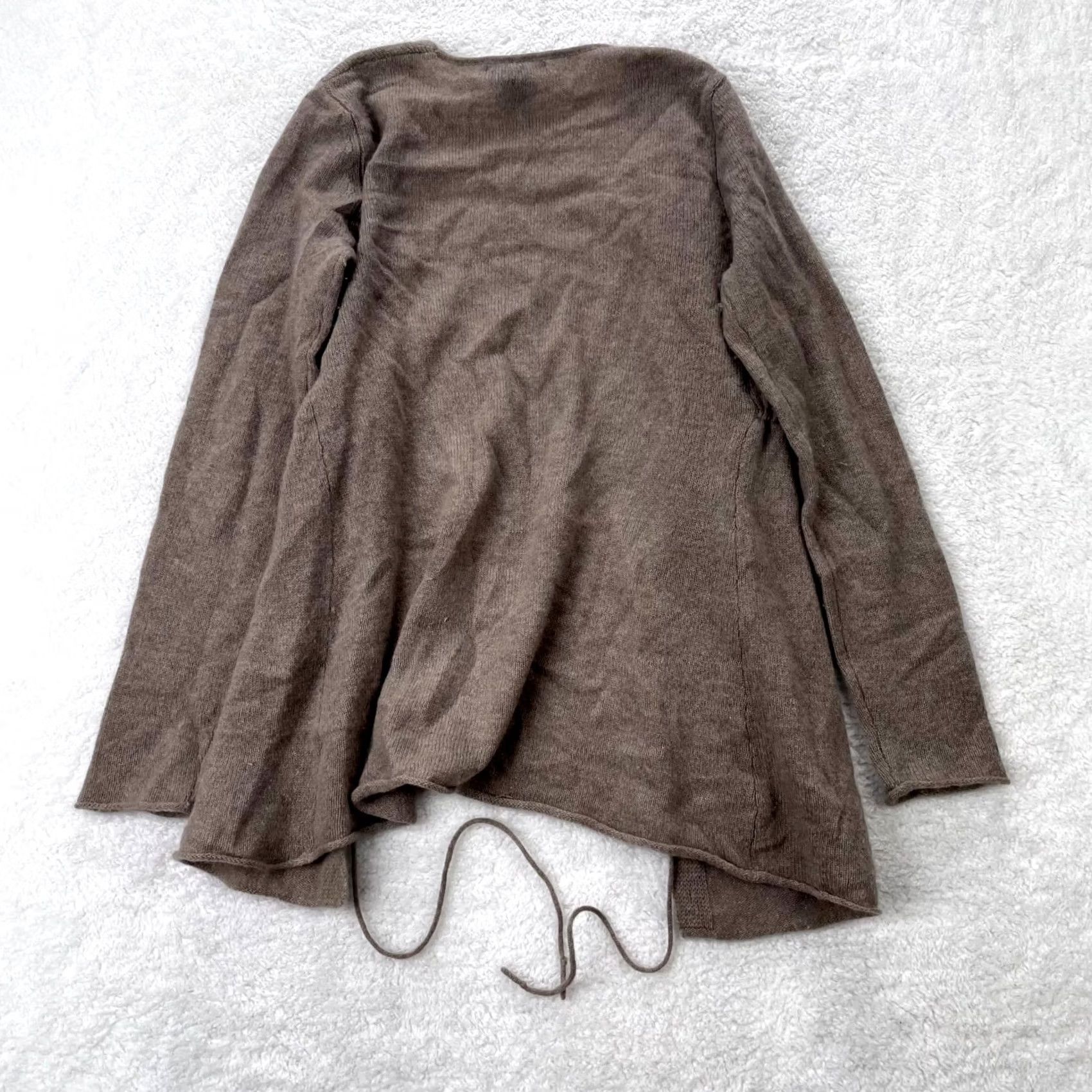 Vintage Evelyn Cardigan Sweater Womens Small Brown Tight Knit Open Front Cashmere Size S / US 4 / IT 40 - 5 Thumbnail