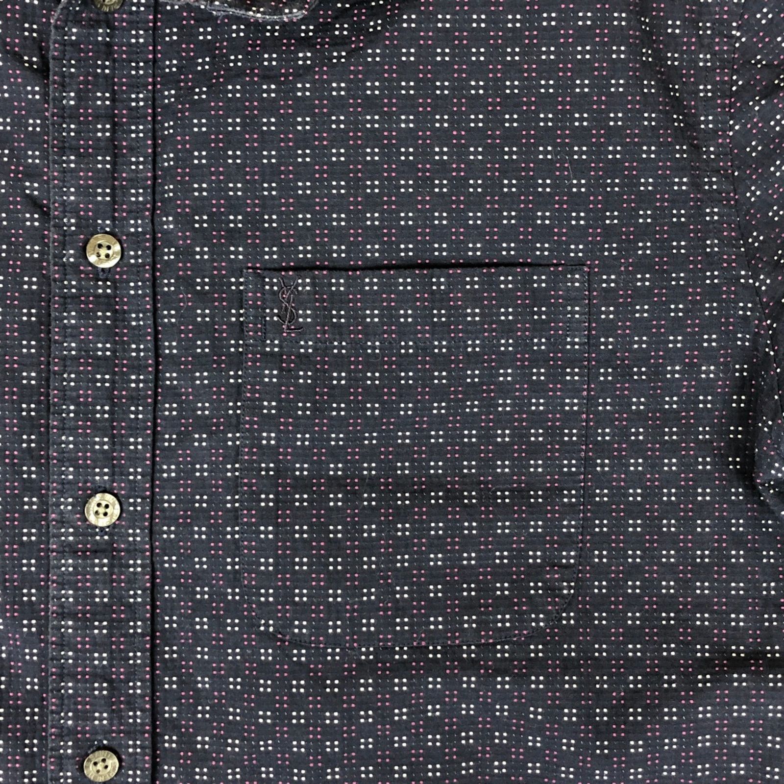Vintage × Yves Saint Laurent Yves Saint Laurent YSL Logo Navy Shirt Size US S / EU 44-46 / 1 - 2 Thumbnail