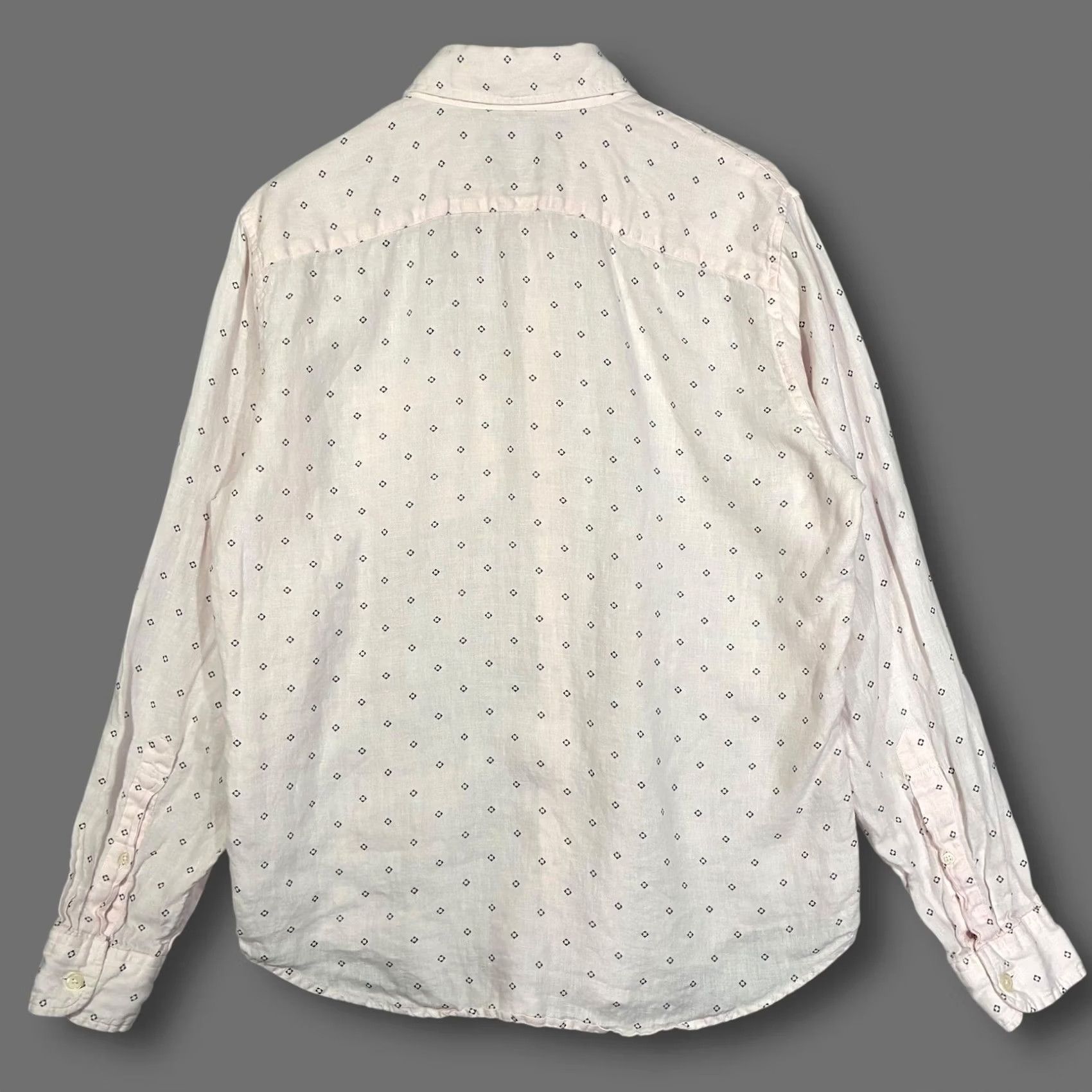 Abercrombie & Fitch Abercrombie & Fitch Linen Geometric Print Button-Down Long Sleeve Shirt Men's L Size US L / EU 52-54 / 3 - 3 Thumbnail