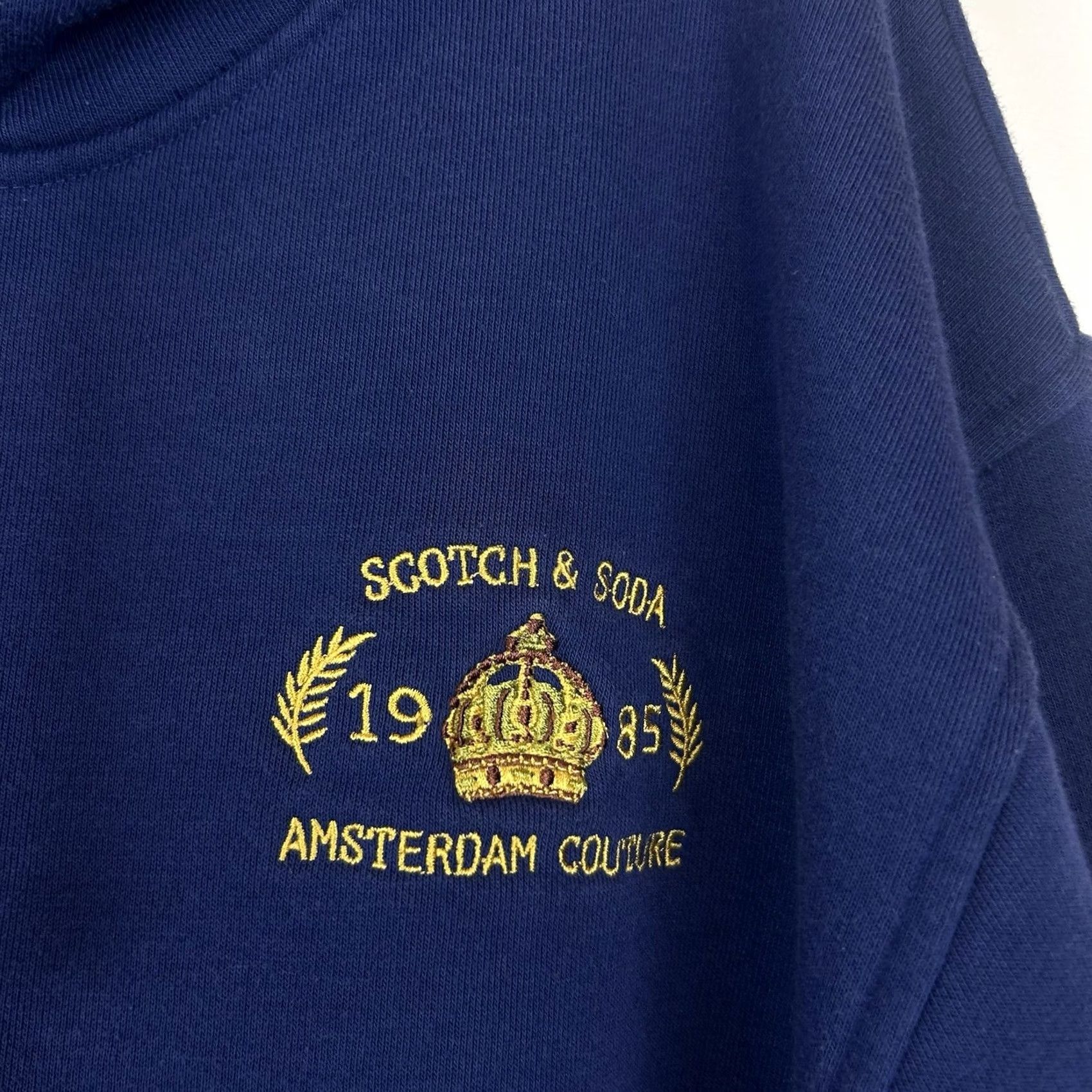 Scotch & Soda Scotch Soda Hoodie Mens XL Blue Embroidered Evening Skies Casual Size US XL / EU 56 / 4 - 4 Thumbnail