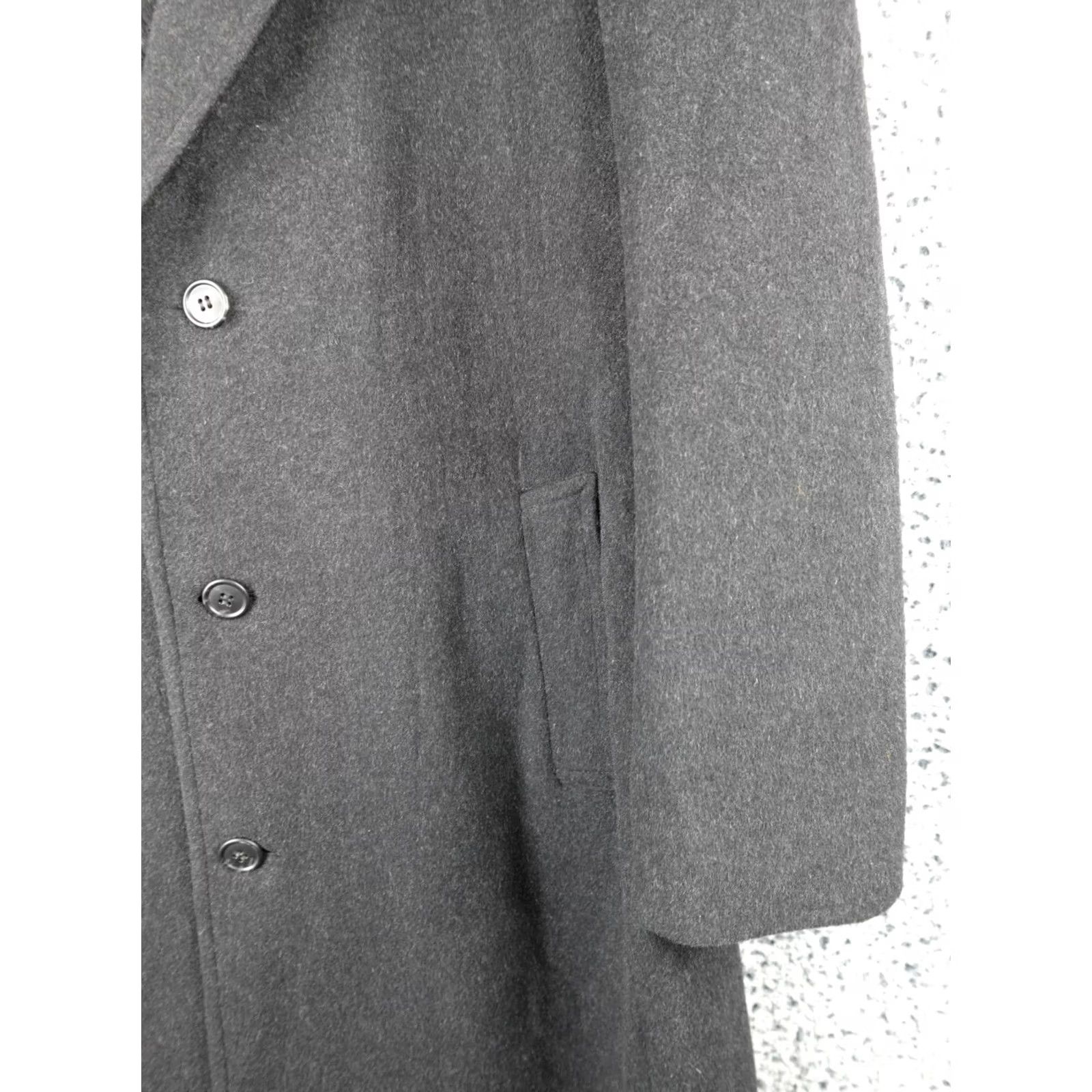 Vintage VINTAGE Christian Aujard Overcoat Coat Long Black 44L Cashmere Blend Wool Lined Button Chest 44 in Mens Size US L / EU 52-54 / 3 - 4 Thumbnail