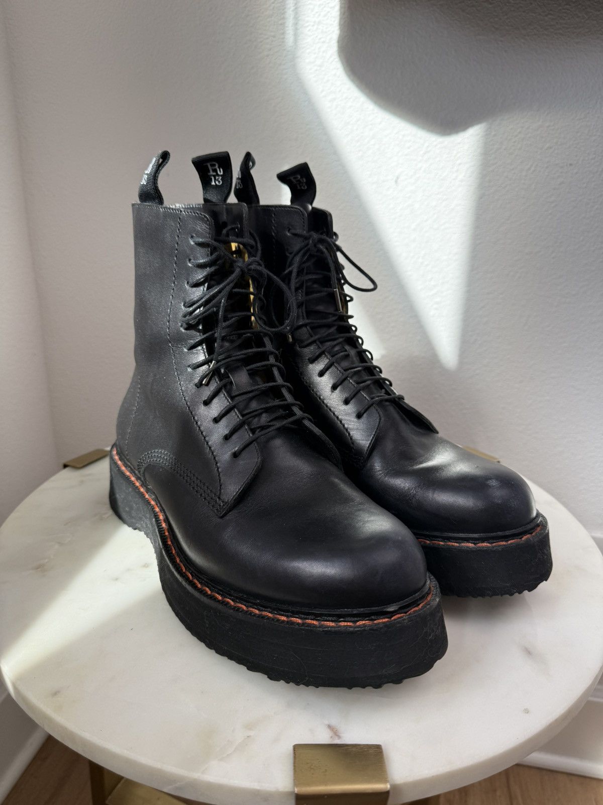 R13 combat single stack boots