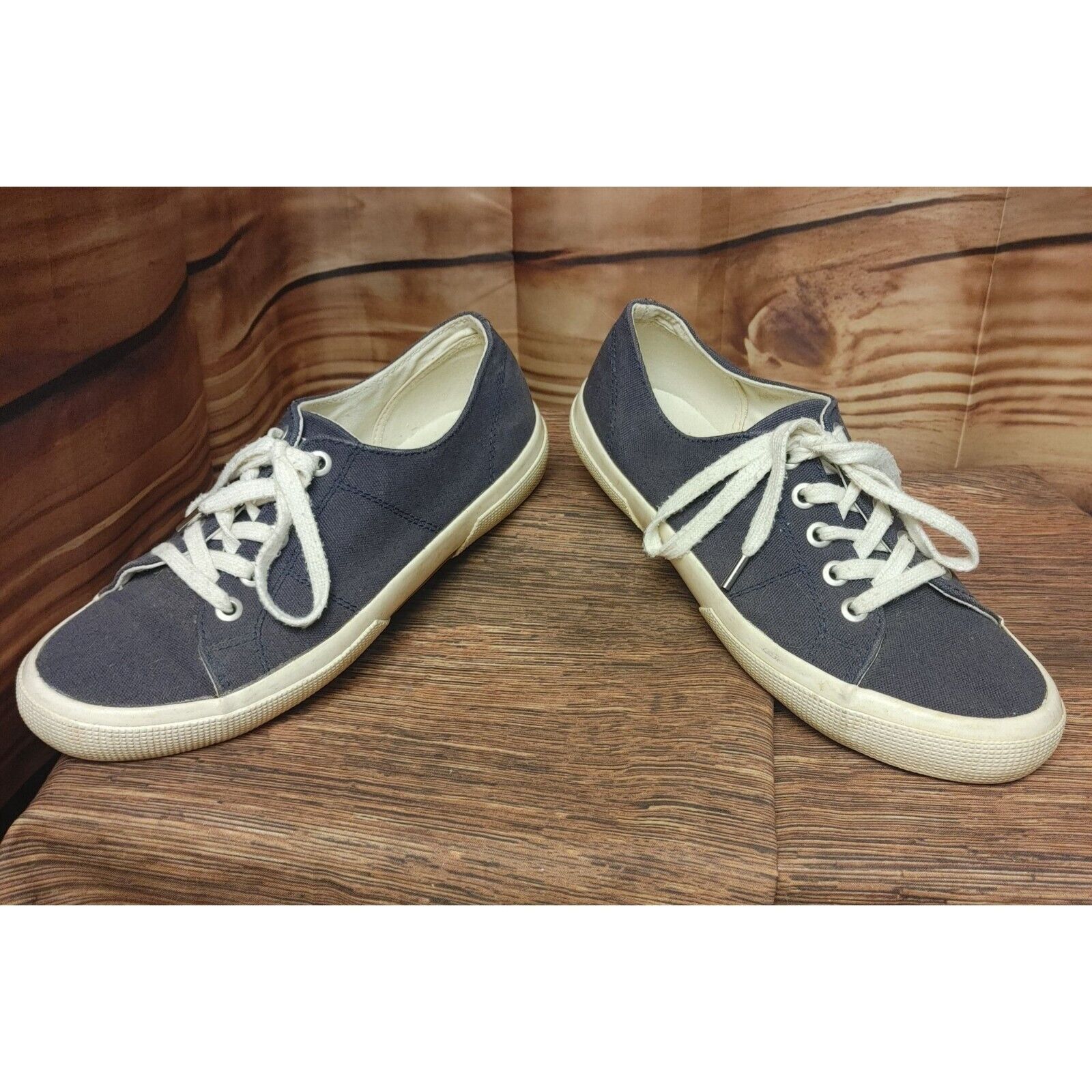Ralph Lauren Lauren Women's Navy Blue Low Top Canvas Sneakers 9.5 Size US 9.5 / IT 39.5 - 4 Thumbnail