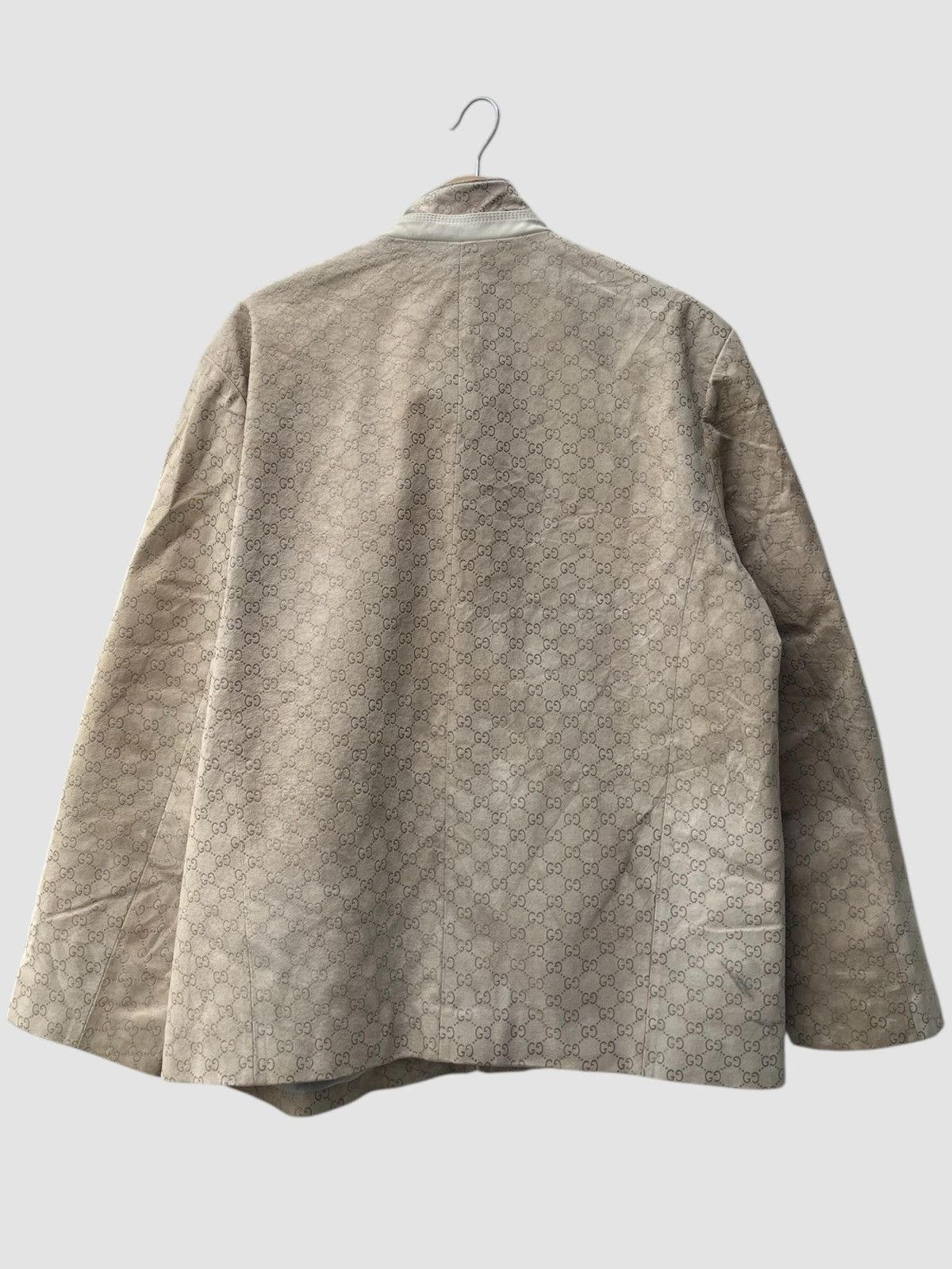 Vintage Gucci Monogram Alpaca Suede Leather Jacket Bootleg Size US XL / EU 56 / 4 - 4 Thumbnail