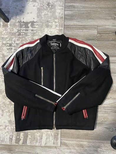 Vintage Vintage Bicker Jacket Bomber Leather Stripes Size US L / EU 52-54 / 3 - 3 Thumbnail