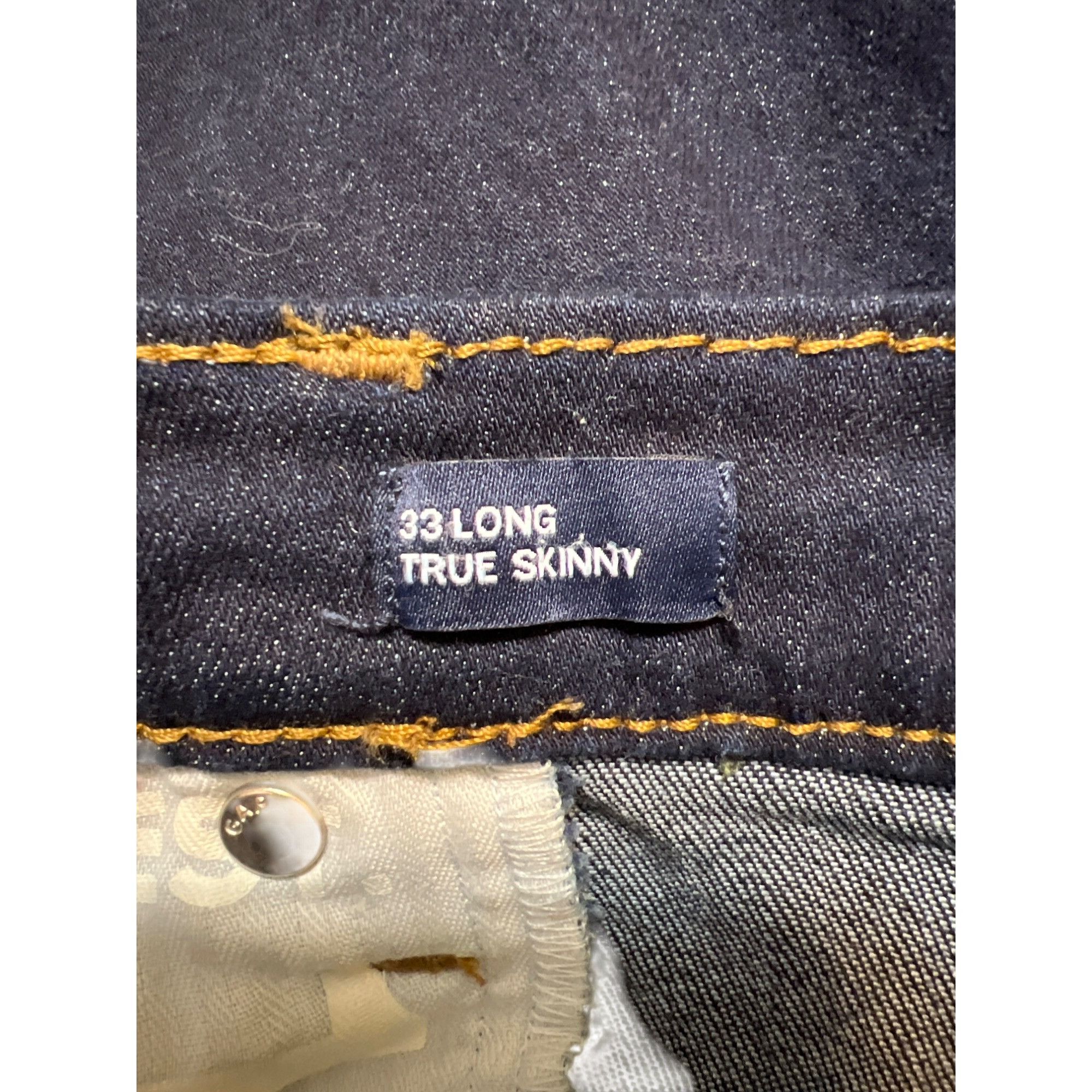 Gap Gap Denim True Skinny Stretch Jeans Dark Blue Denim Size 33 Size 33" - 5 Thumbnail
