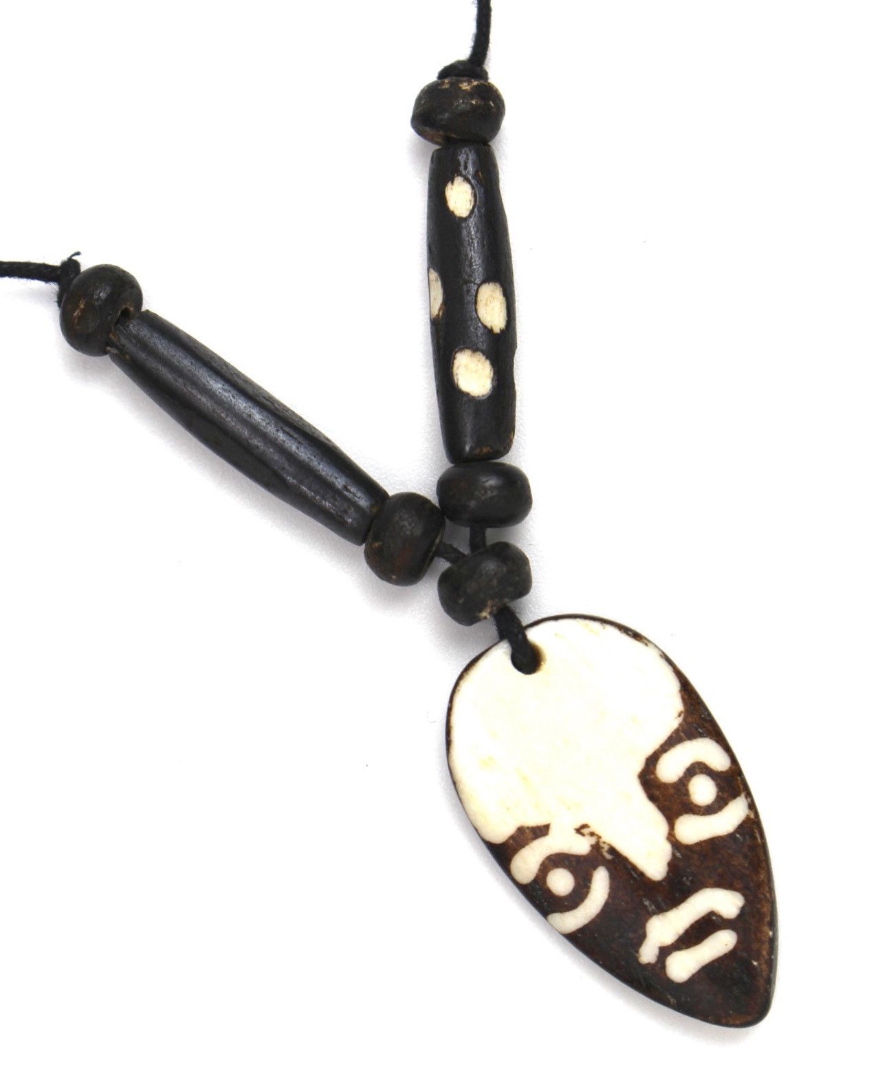 Vintage 1990S HANDCARVED AFRICAN TRIBAL MASK BONE NECKLACE Size ONE SIZE - 3 Thumbnail