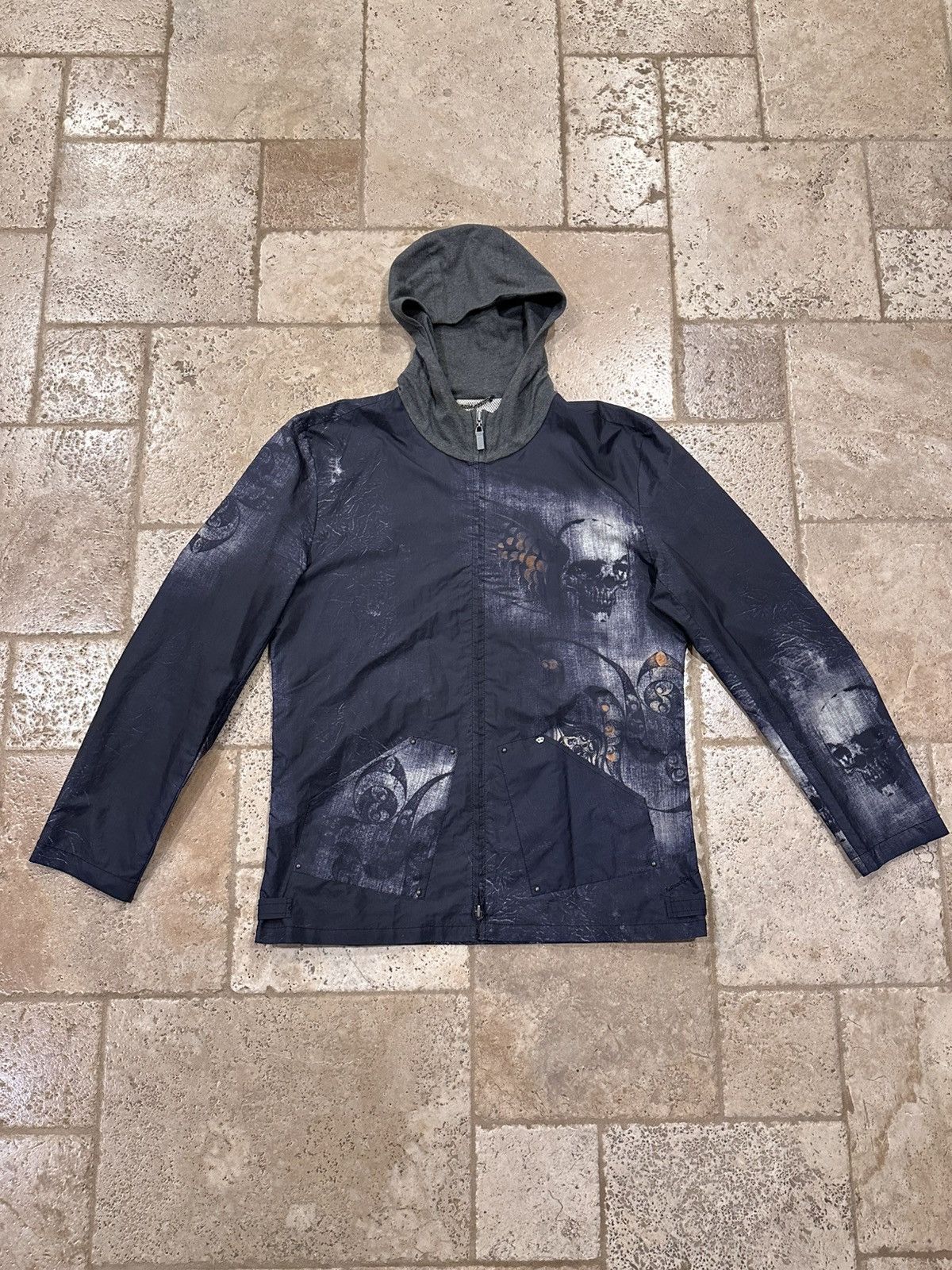 Robert Graham × Vintage Robert Graham Skull / Skeleton Black Windbreaker Zip Jacket Size US XL / EU 56 / 4 - 4 Thumbnail