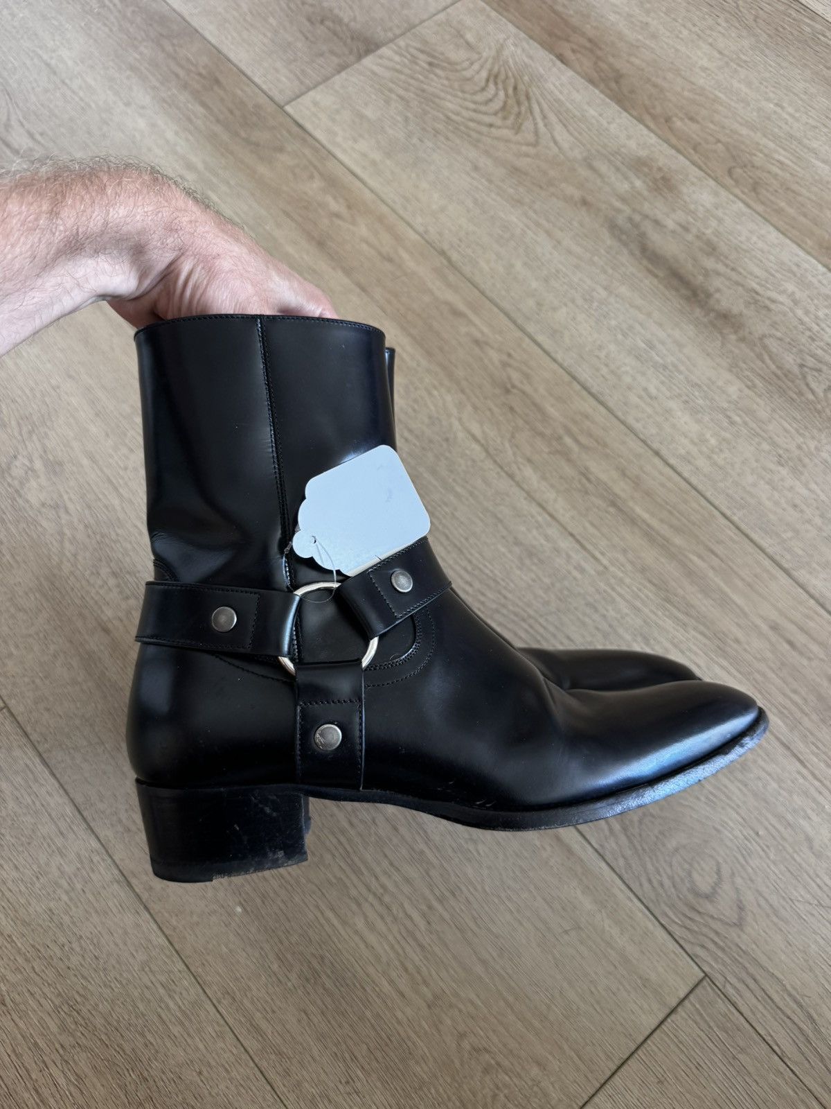 Saint Laurent Paris 19SS Black Ayers Snakeskin 60mm Finn Boots 42 