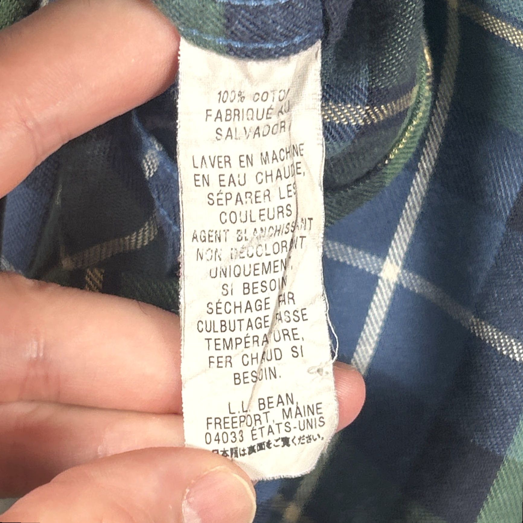 Vintage L.L. Bean Shirt Plaid Button-Up L Reg Blue Green 100% Cotton Button-Down Pocket Mens Mens Regular Size US L / EU 52-54 / 3 - 8 Thumbnail