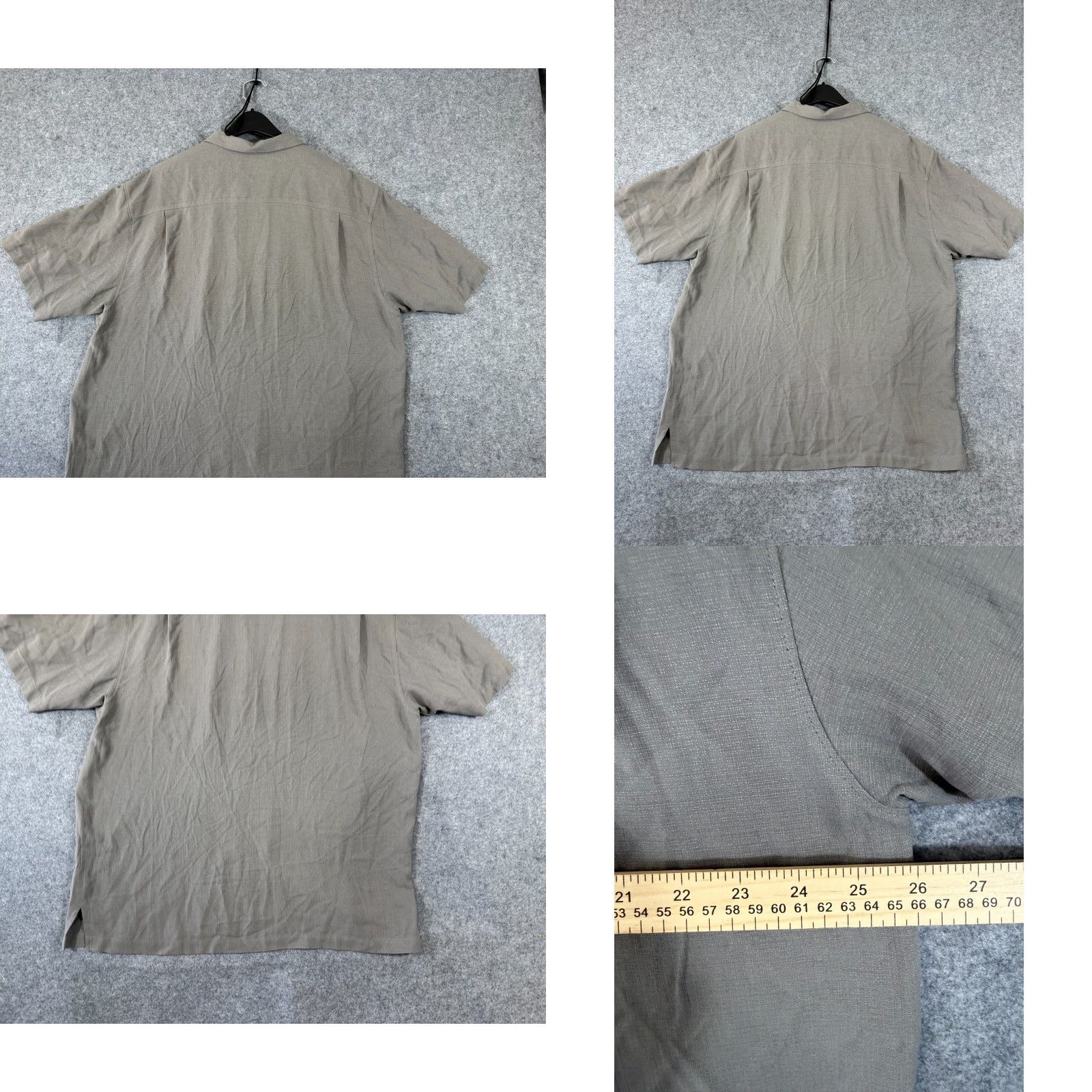 Tommy Bahama Tommy Bahama Cabana Shirt Mens XL Gray Silk Short Sleeve Button-Up Original Fit Pocket Size US XL / EU 56 / 4 - 8 Thumbnail
