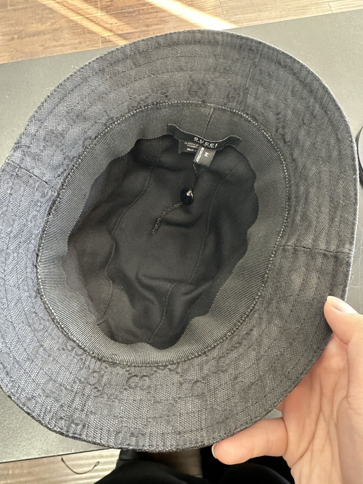 Gucci GUCCI BUCKET HAT MONOGRAM BLACK MEDIUM Size 32 - 7 Thumbnail