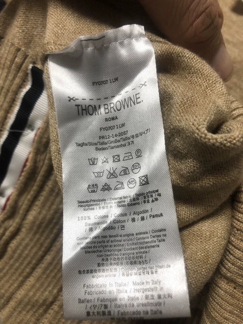 Thom Browne Thom Browne Kaki colored knit cardigan Size US XS / EU 42 / 0 - 4 Thumbnail