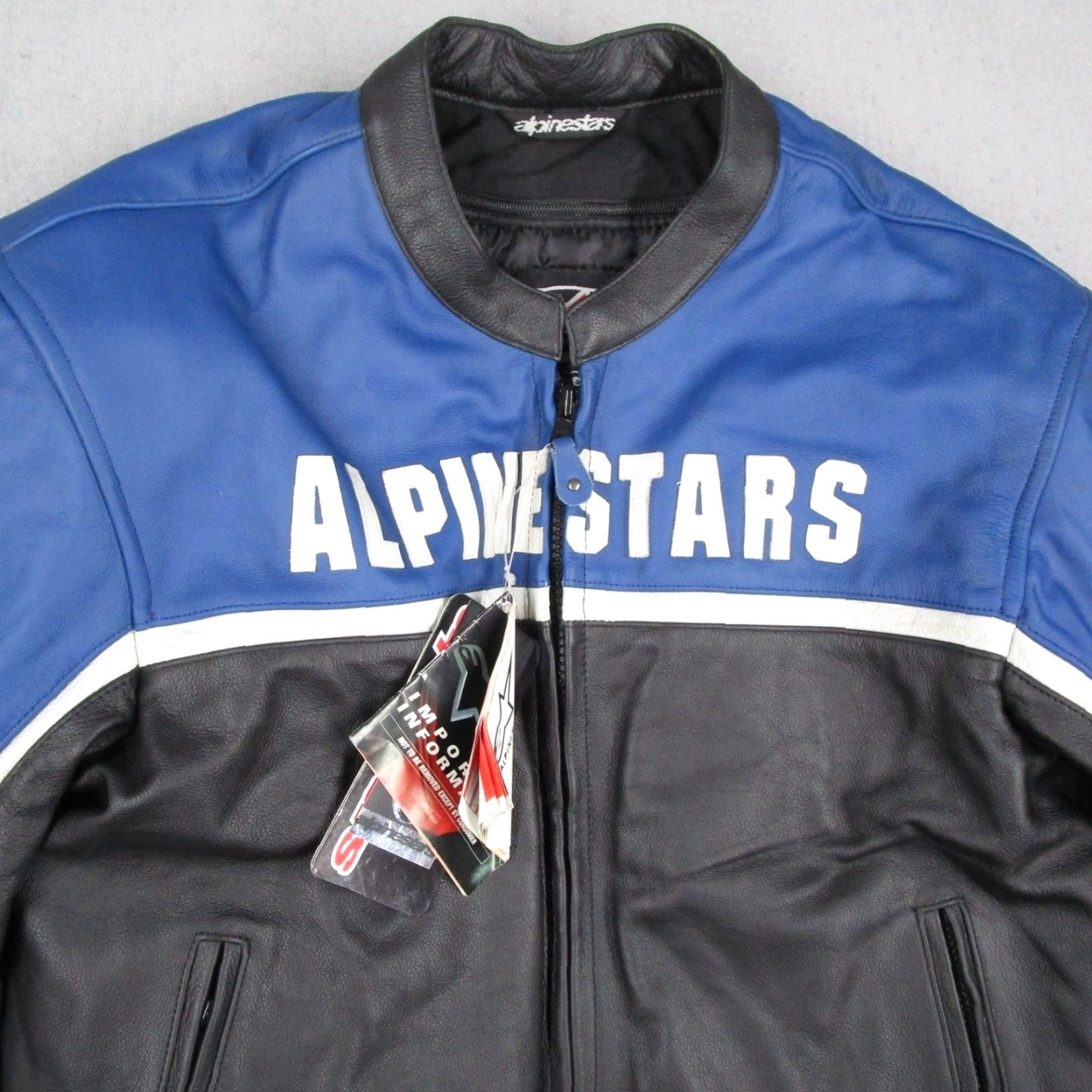 Alpinestars Alpinestars Barcelona Leather Jacket Mens 50 Black Blue Motorcycle 310087 Size US XL / EU 56 / 4 - 2 Thumbnail