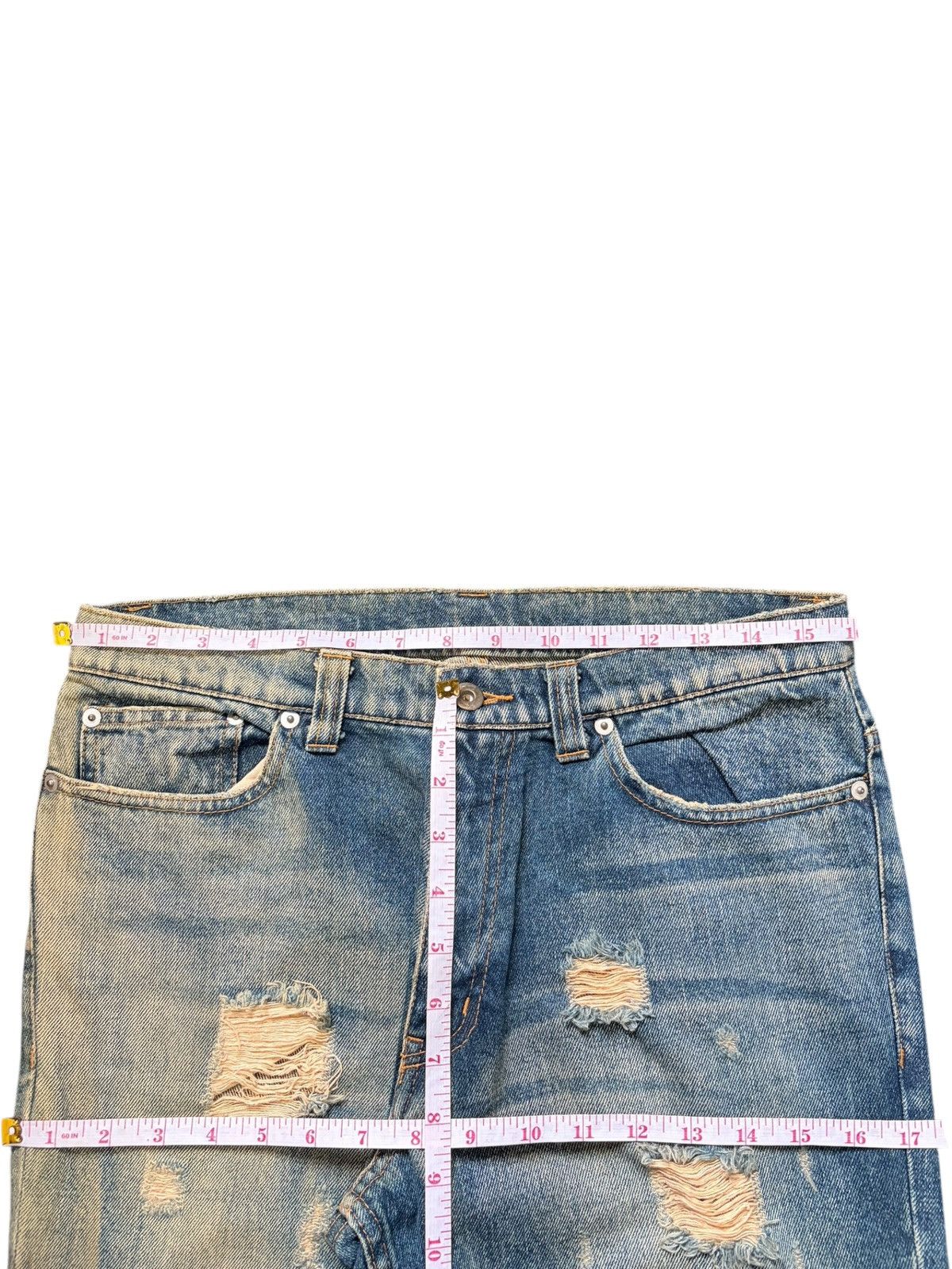 If Six Was Nine Vintage Japanese Brand Rusty Wash Distress Flare Jeans Size 31" - 6 Thumbnail