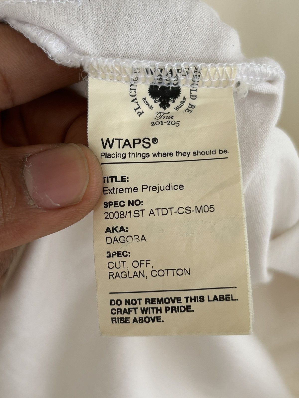 Wtaps Wtaps Extreme Prejudice Vintage White Punk Tee Size US M / EU 48-50 / 2 - 7 Thumbnail