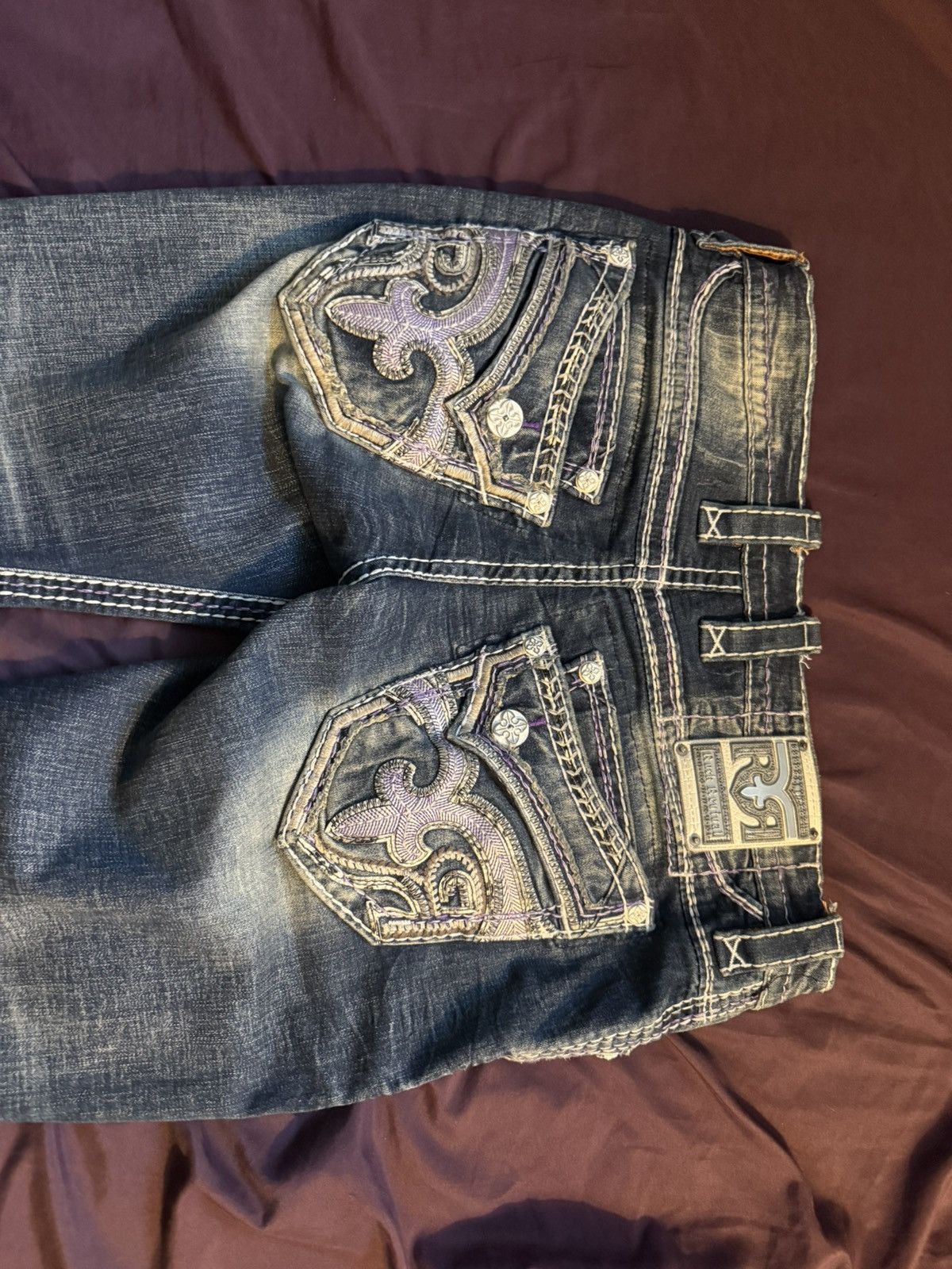 Rock Revival Rock revival jeans mens size 30 purple stitching Size US 30 / EU 46 - 6 Thumbnail