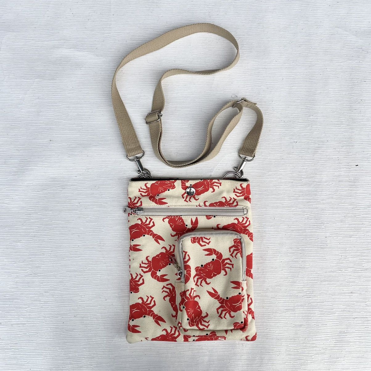 Designer × Japanese Brand Japanese Brand Wabisuke Canvas Printed Crab Crossbody Size ONE SIZE - 6 Thumbnail