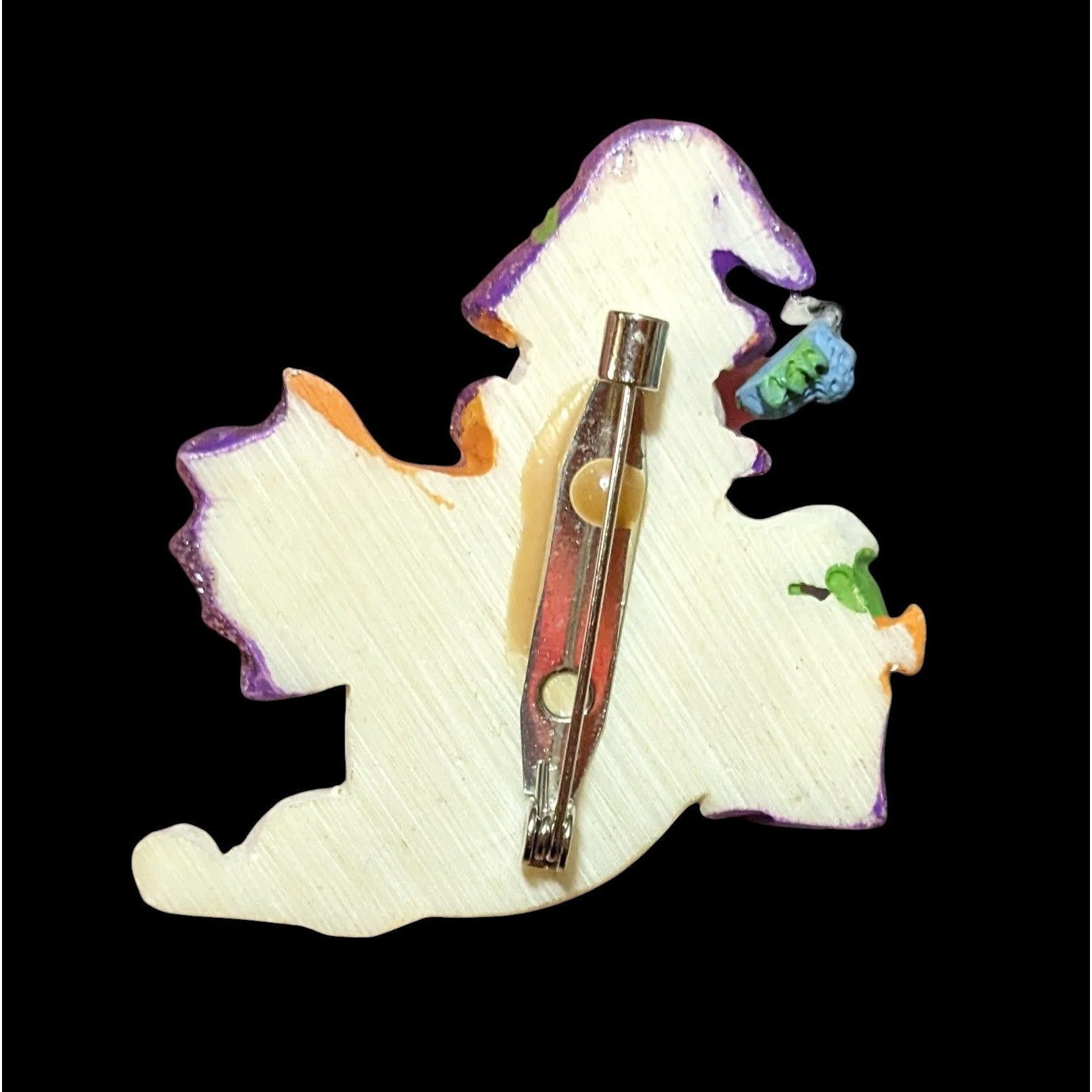Other Vintage Wood Look Trick Or Treating Ghost Brooch Size ONE SIZE - 2 Thumbnail