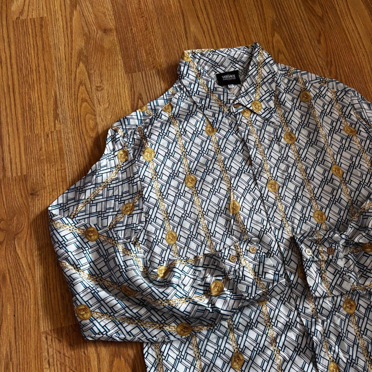 Versace Jeans Couture Versace Jeans Men's Medusa Overprint Shirt Buttom Up Size US XL / EU 56 / 4 - 2 Thumbnail