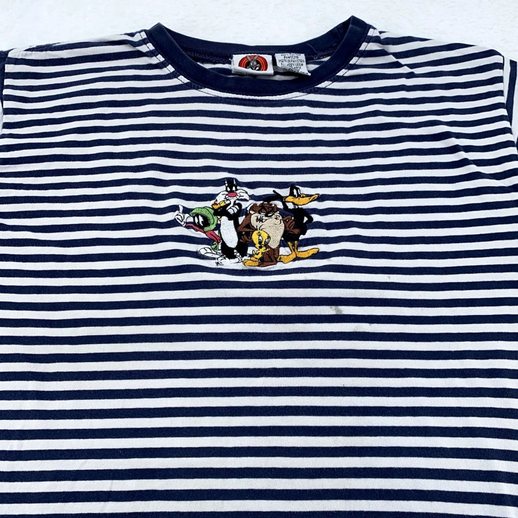 Vintage VINTAGE Looney Tunes Shirt Mens XS Striped Cartoon Marvin Daffy Duck Taz 90s Shirts Mens XS Blue Cartoon 90s Mens Size US XS / EU 42 / 0 - 2 Thumbnail
