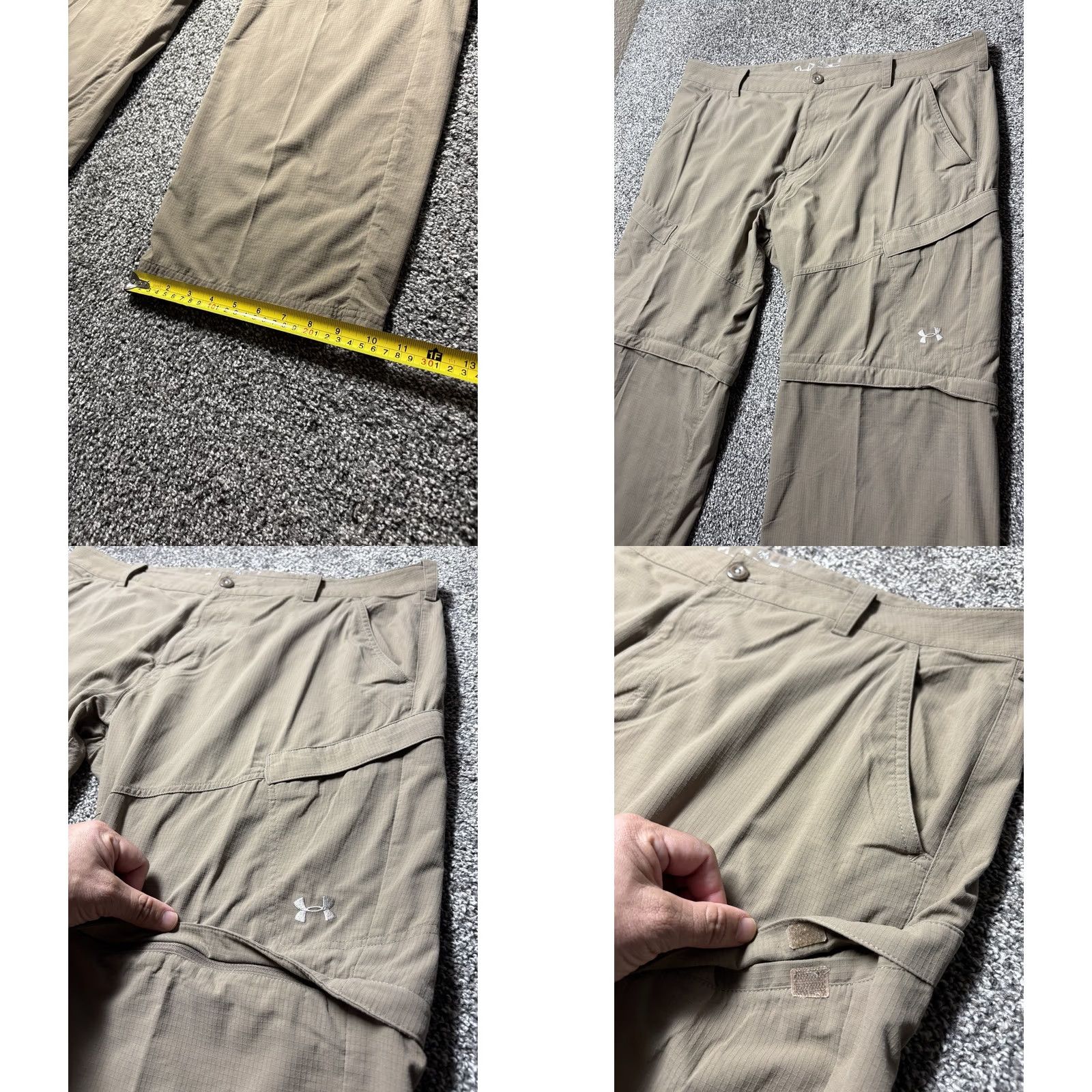 Under Armour Under Armour Ripstop Pants Mens 42x32 Beige Cargo Convertible Hooded? No. Size US 42 / EU 58 - 8 Thumbnail