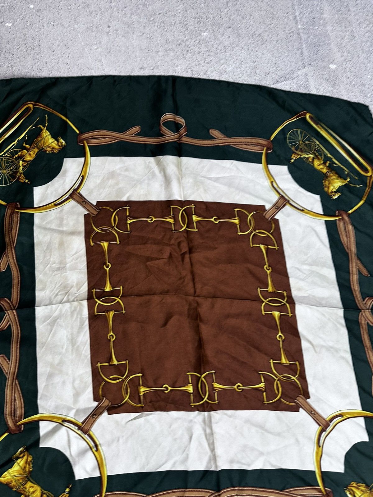 Celine Auth Celine Carriage Horse Silk Scarf Vintage Rare Retro Size ONE SIZE - 5 Thumbnail