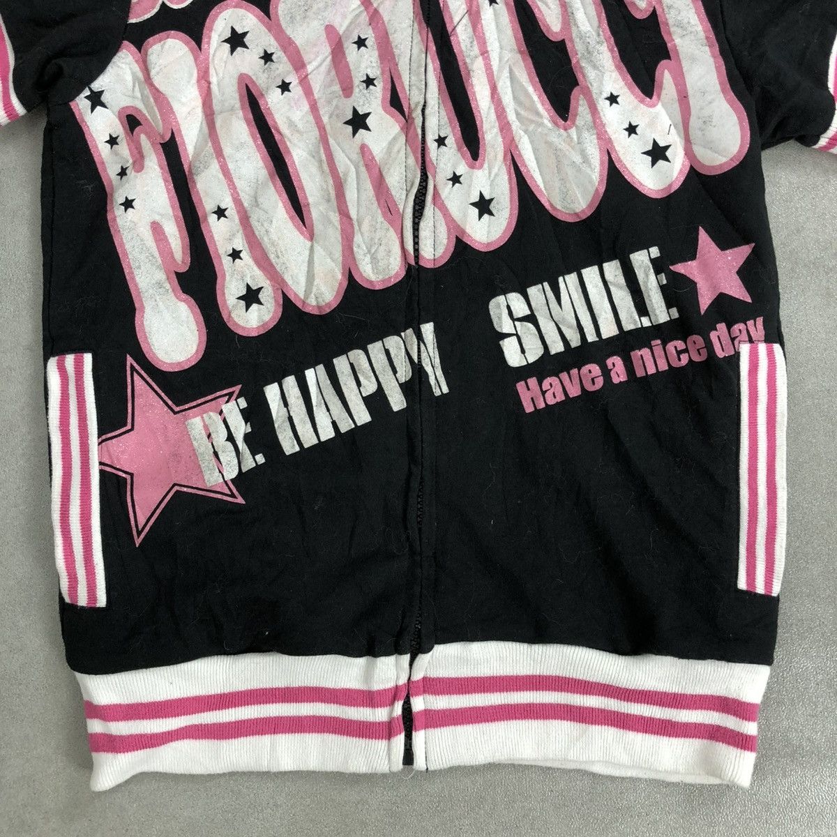 If Six Was Nine × Japanese Brand × Le Grande Bleu (L.G.B.) 2000s Fiorucci Poem Lgb Gothic Fur Zip Hoodie Short Sleeve Size S / US 4 / IT 40 - 3 Thumbnail