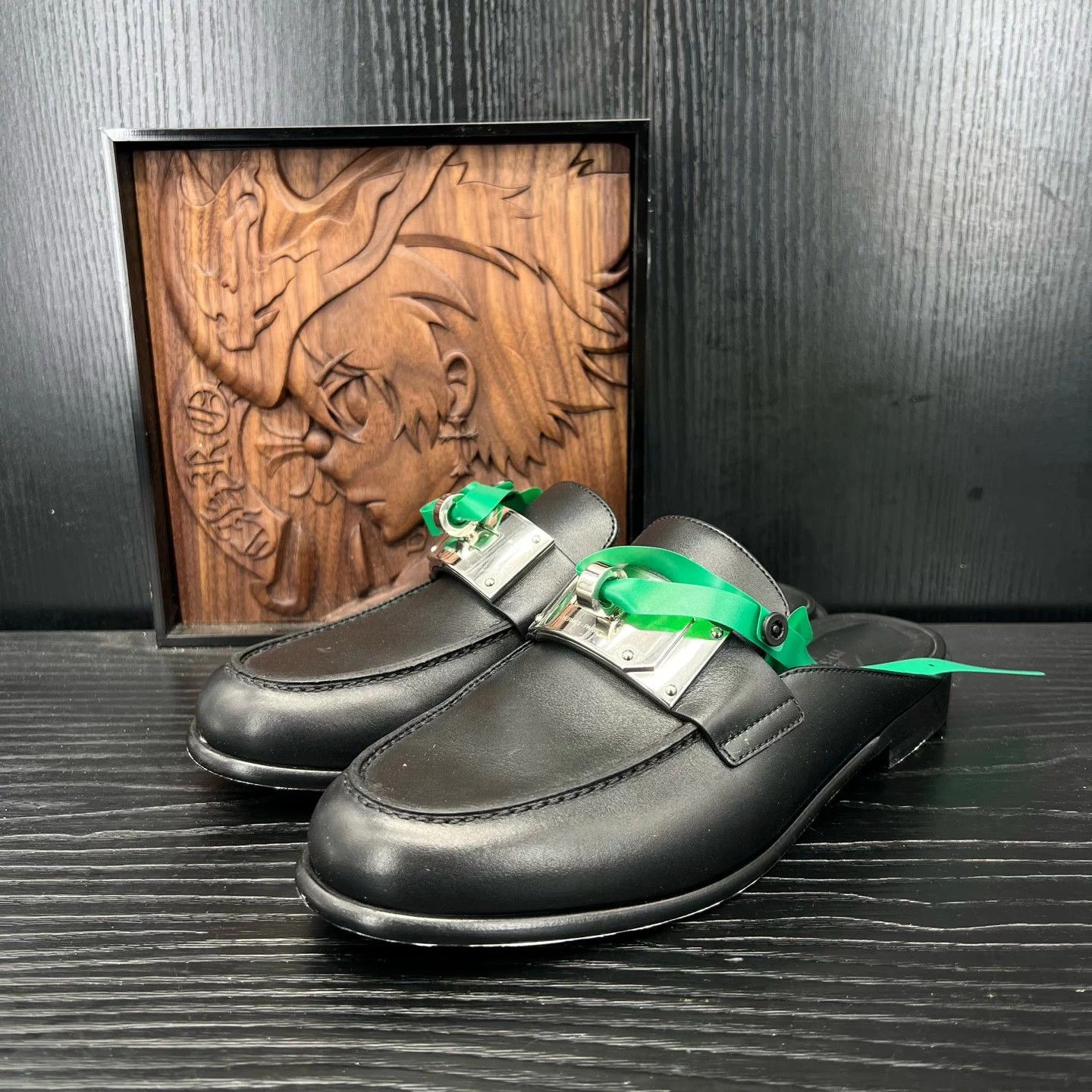 Hermes Hermès Lota Mule Black 37.5 Mint with Box Size US 7 / IT 37 - 1 Thumbnail