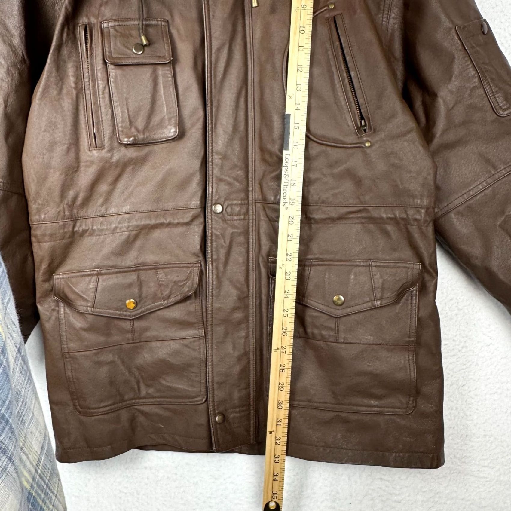 Vintage VINTAGE CONTEXT Men's Parka Coat Jacket Hooded Leather Brown 90s Heavy Long Zipper Mens M Brown 90s Theme Holiday Winter Fall Spring Regular Hooded Size US M / EU 48-50 / 2 - 5 Thumbnail