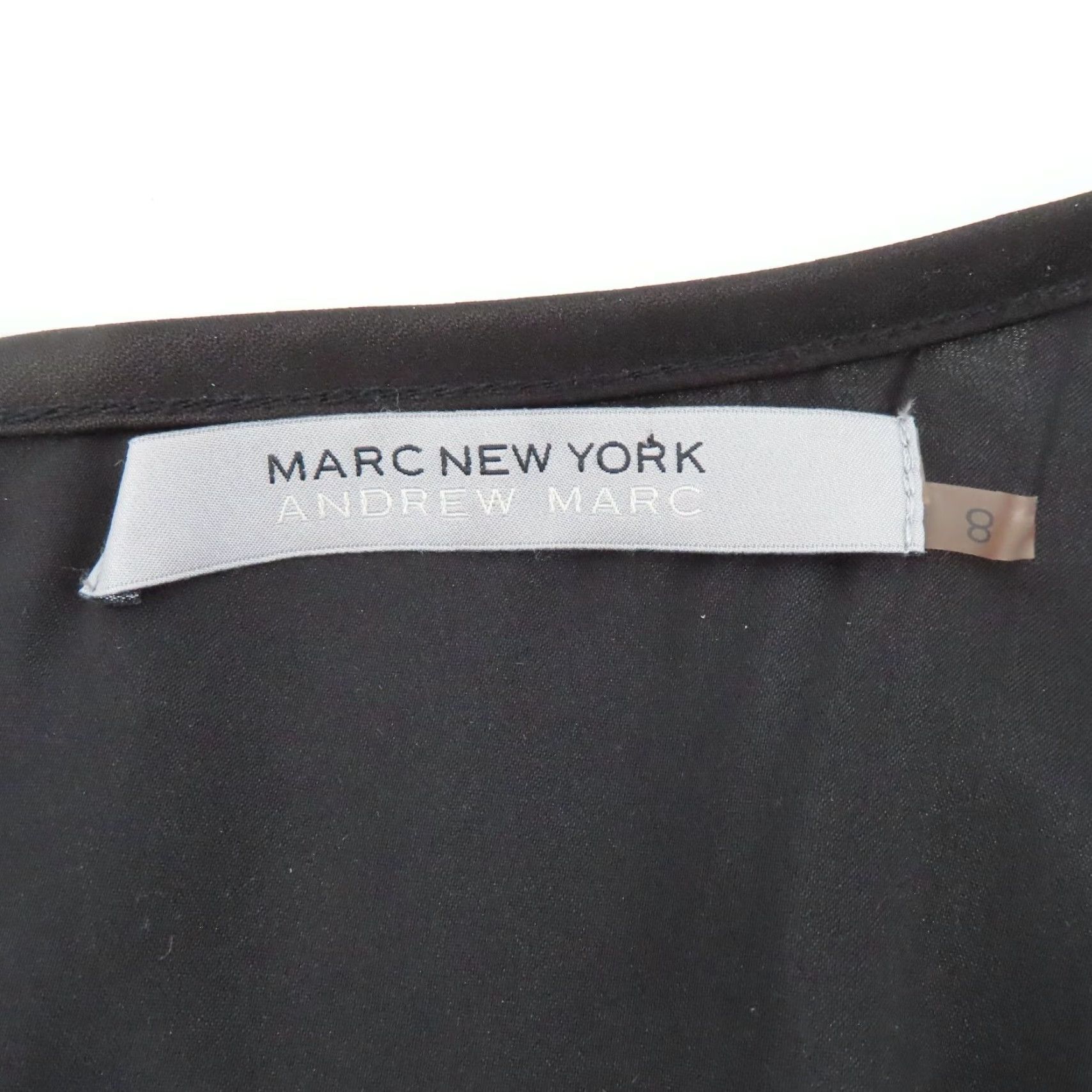 Vintage Andrew Marc New York Women Dress Sheath 8 Black Ribbon Swirl Sleeveless Cocktail Dress Knee Length Size M / US 6-8 / IT 42-44 - 5 Thumbnail