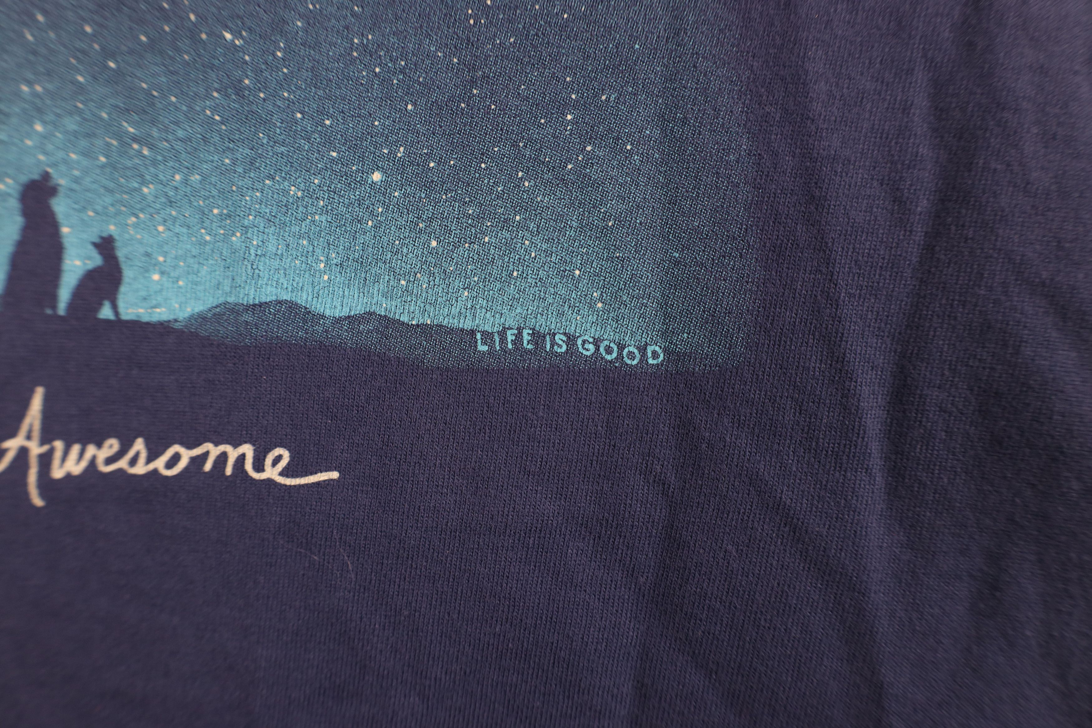 Life is Good Life Is Good Awesome Moon Dog Cat Long Sleeve T-Shirt Blue Size M / US 6-8 / IT 42-44 - 5 Thumbnail