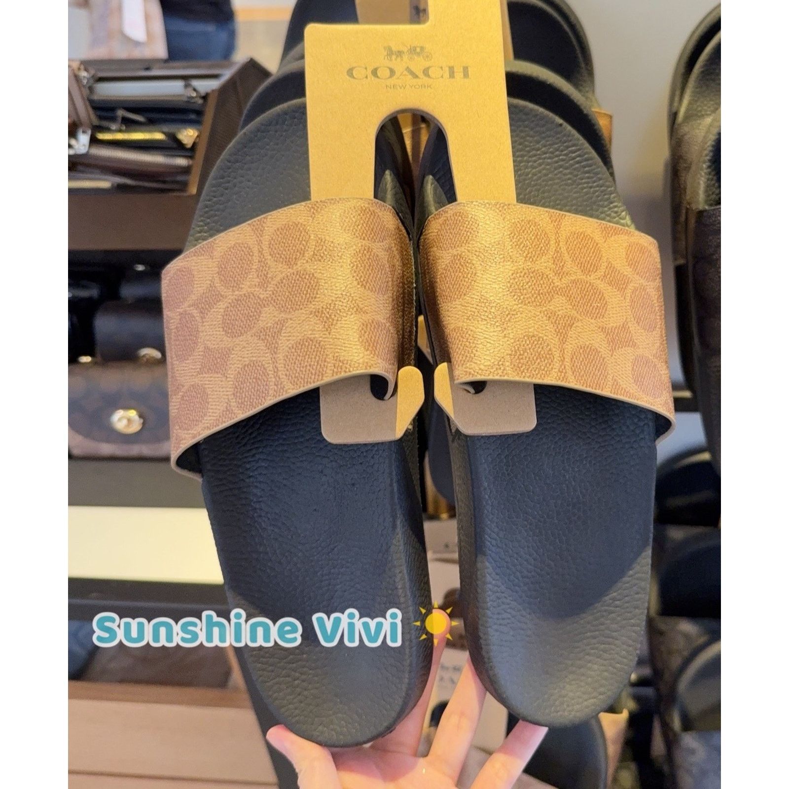 Coach NEW Coach Women's Udele Signature Sport Slide Tan CY243 US 7 Size US 7 / IT 37 - 1 Thumbnail