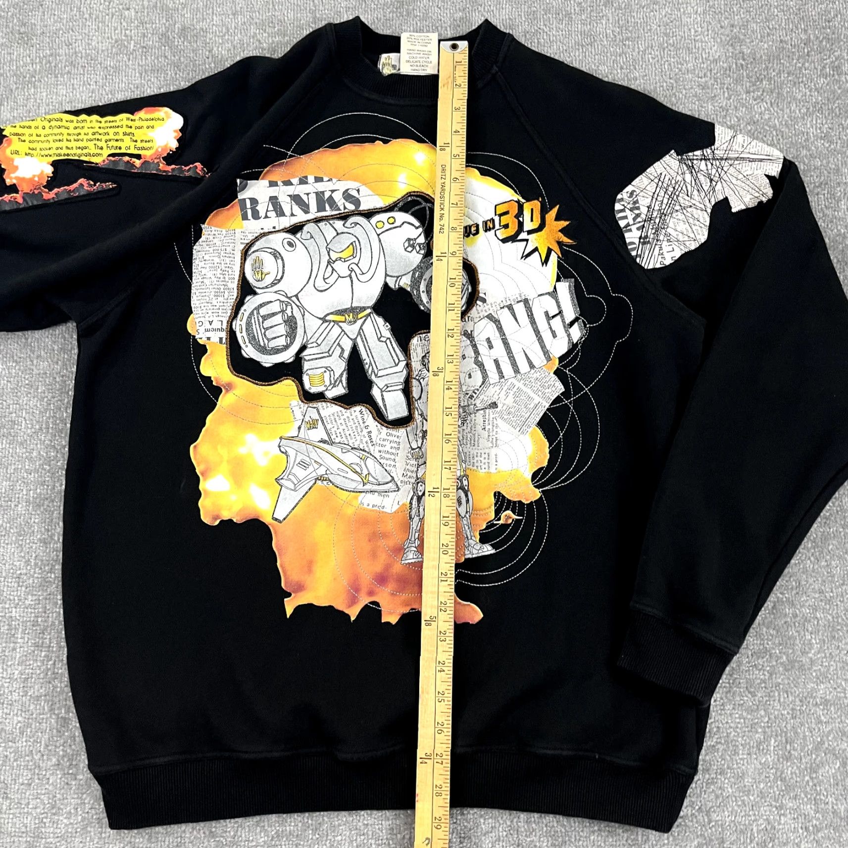 Vintage MISKEEN Sweatshirt Mens XL Black Embroidered Hip Hop Y2K Crewneck Geometric Logo Vintage: No Size US XL / EU 56 / 4 - 4 Thumbnail