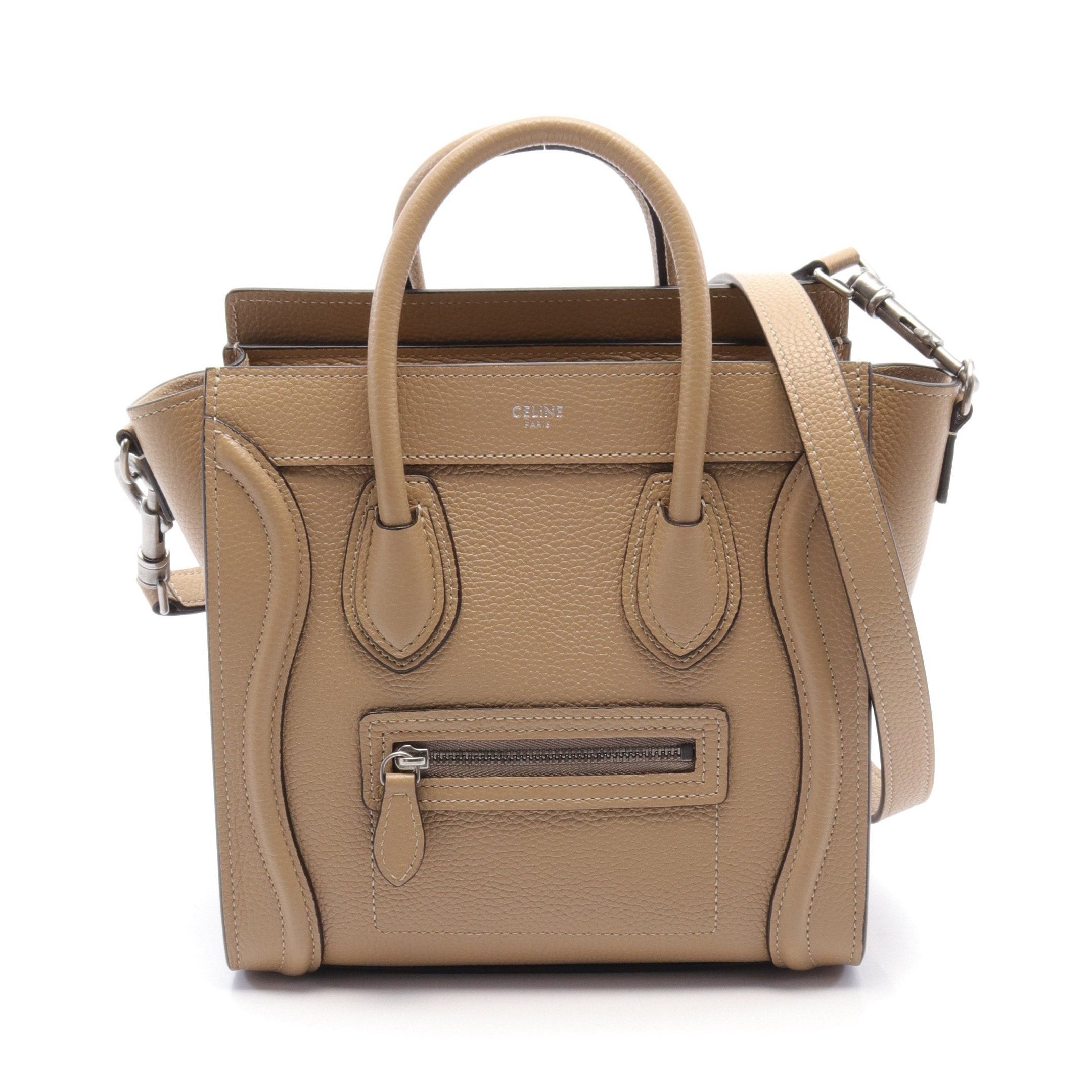 Celine Celine Luggage Nano Shopper Handbag Leather Light Brown Size ONE SIZE - 1 Thumbnail