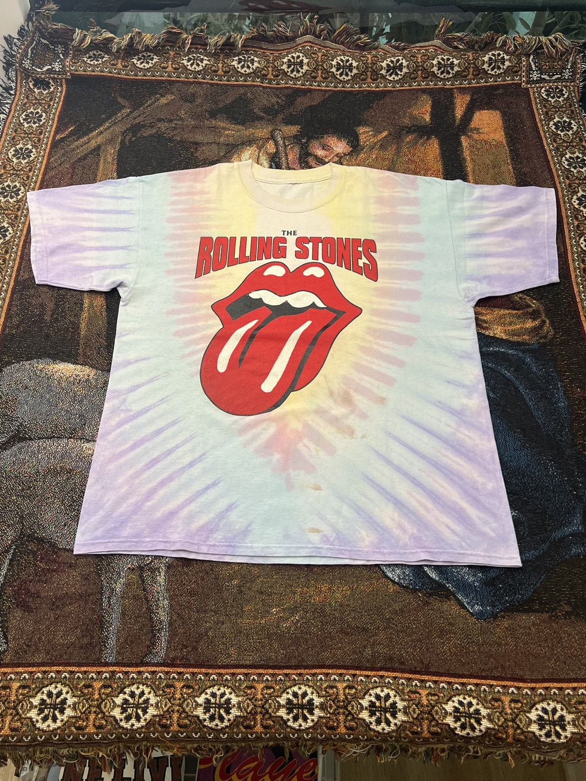 Vintage 1995 Vintage Rolling Stone Tie Dye Tee Size US XL / EU 56 / 4 - 3 Thumbnail