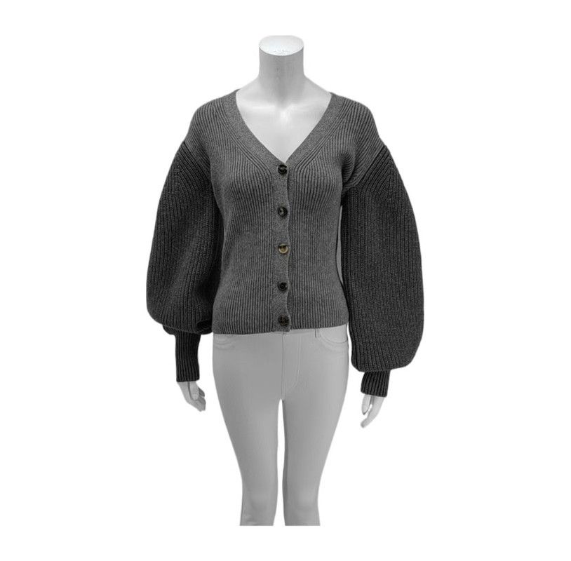 Loewe Loewe Gray Wool Women's Cardigan Sweater 0089 Size XS / US 0-2 / IT 36-38 - 1 Preview
